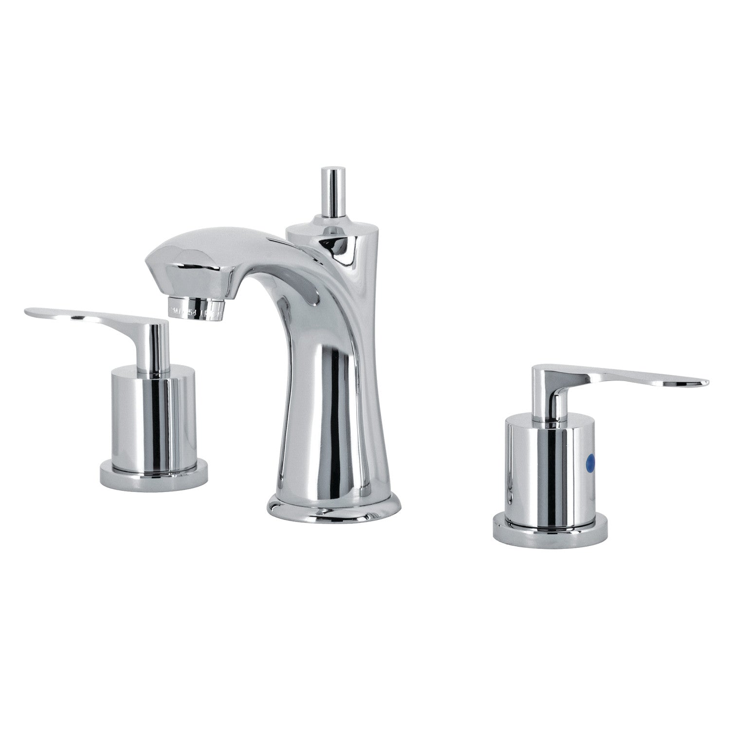 Kingston Tulare KB7961SVL - Serena Two-Handle 3-Hole Deck Mount Widespread Bathroom Faucet with Pop-Up Drain, Polished Chrome