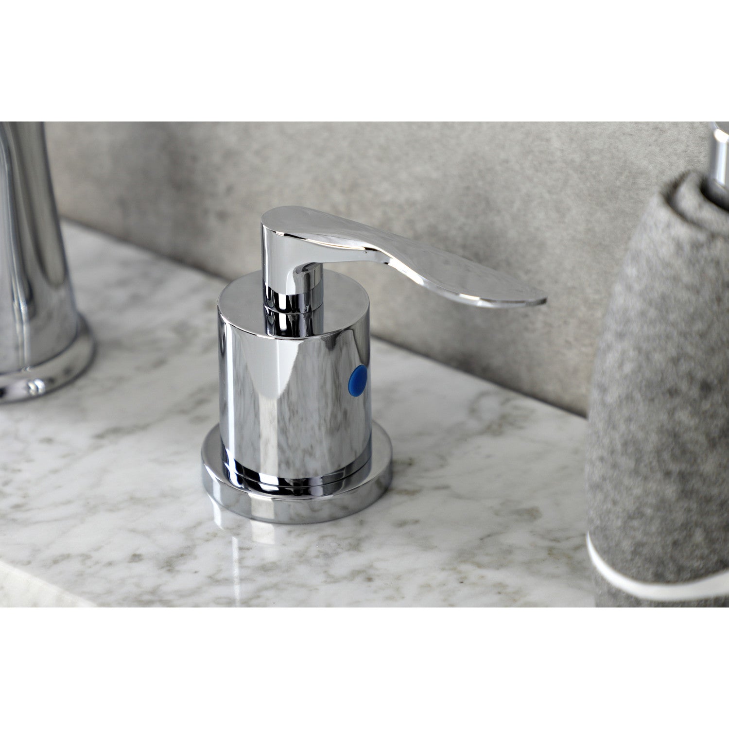 Kingston Tulare KB7961SVL - Serena Two-Handle 3-Hole Deck Mount Widespread Bathroom Faucet with Pop-Up Drain, Polished Chrome — thumbnail 2