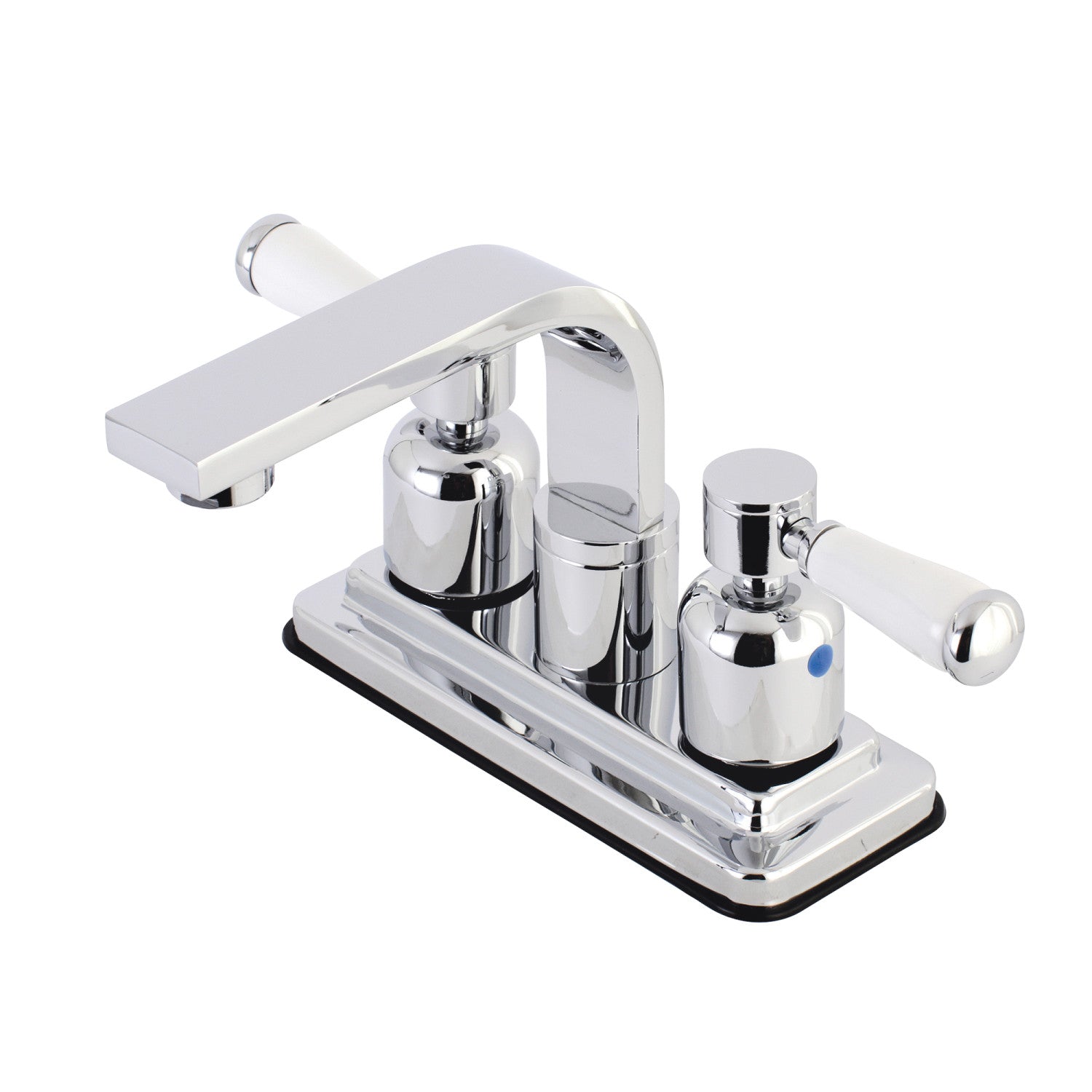 Kingston Tulare KB8461DPL - Paris Double-Handle 3-Hole Deck Mount 4-Inch Centerset Bathroom Faucet with Push-Up Pop-Up, Polished Chrome