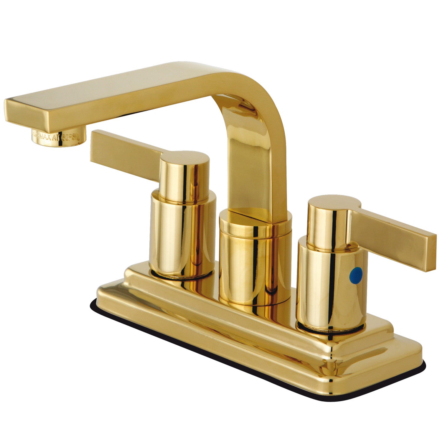 Kingston Sona KB8462NDL - NuvoFusion Double-Handle 3-Hole Deck Mount 4-Inch Centerset Bathroom Faucet with Push-Up Pop-Up, Polished Brass