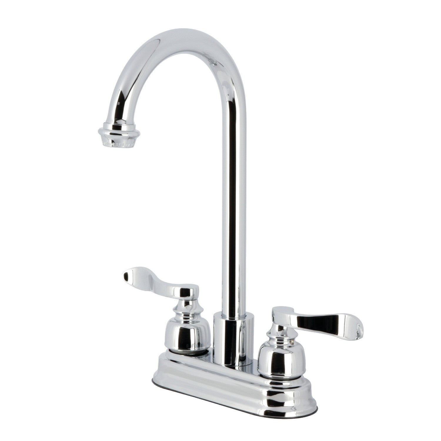 Kingston Tulare KB8491NFL - NuWave French Two-Handle 2-Hole Deck Mount Bar Faucet, Polished Chrome