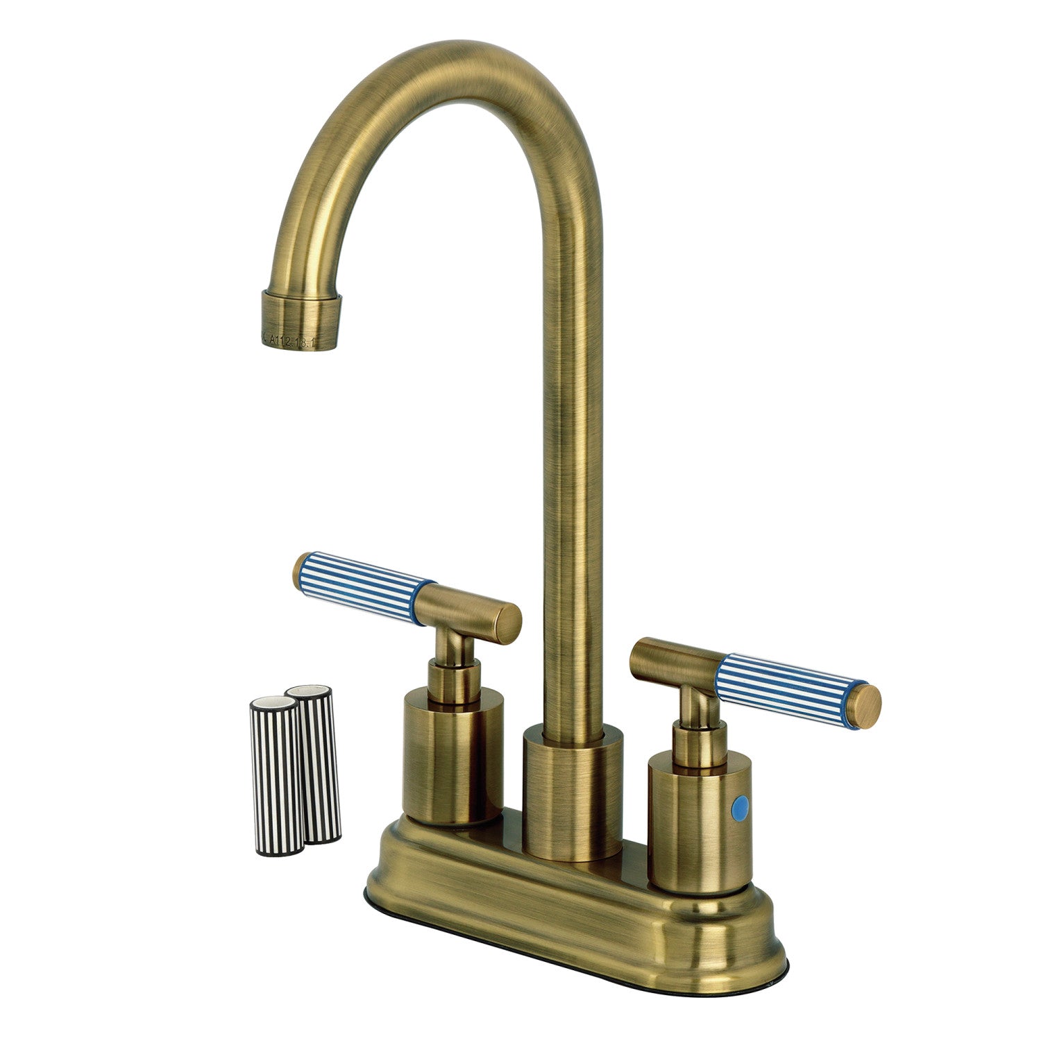 Kingston Sona KB8493KPS - Verona Double-Handle 4-Inch Centerset Bar Faucet, Antique Brass