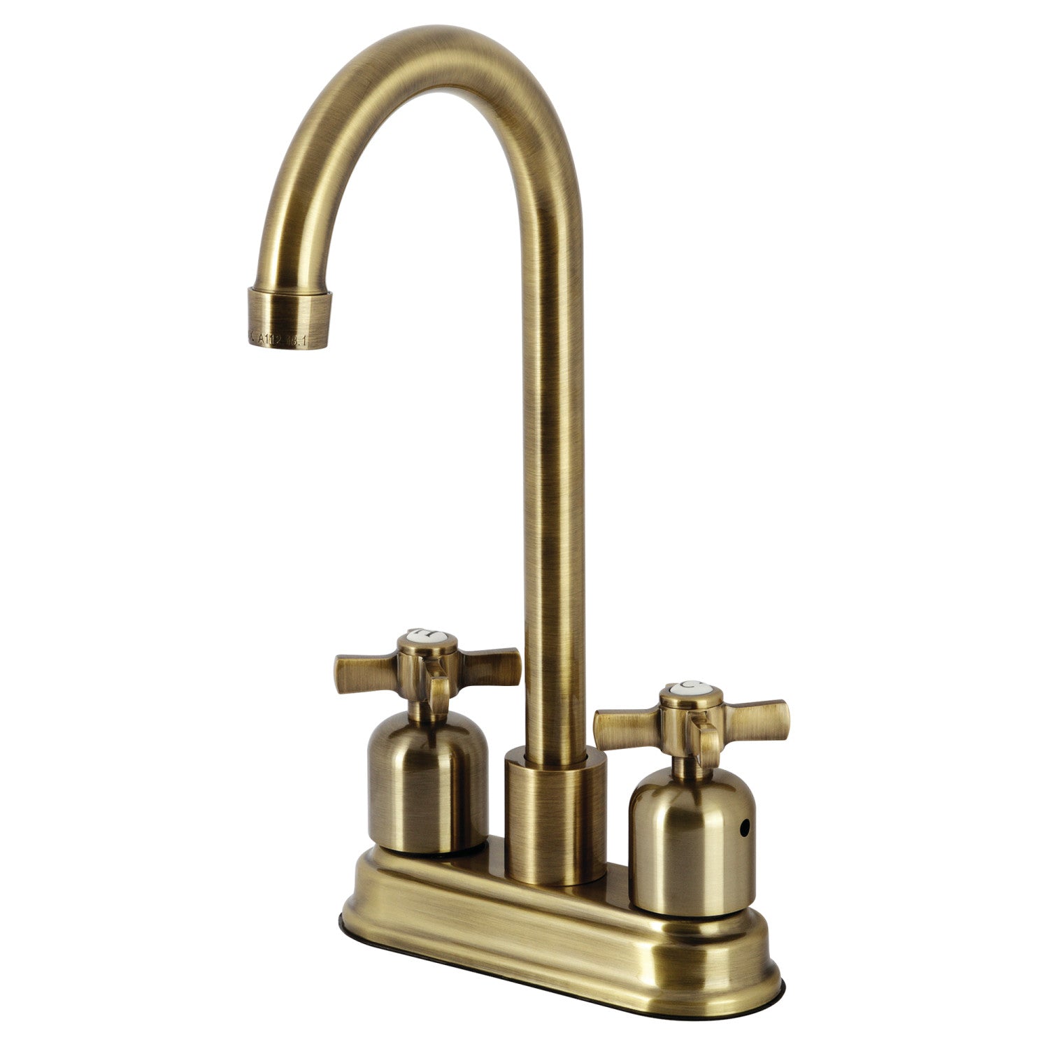 Kingston Tulare KB8493ZX - Millennium Two-Handle 2-Hole Deck Mount Bar Faucet, Antique Brass