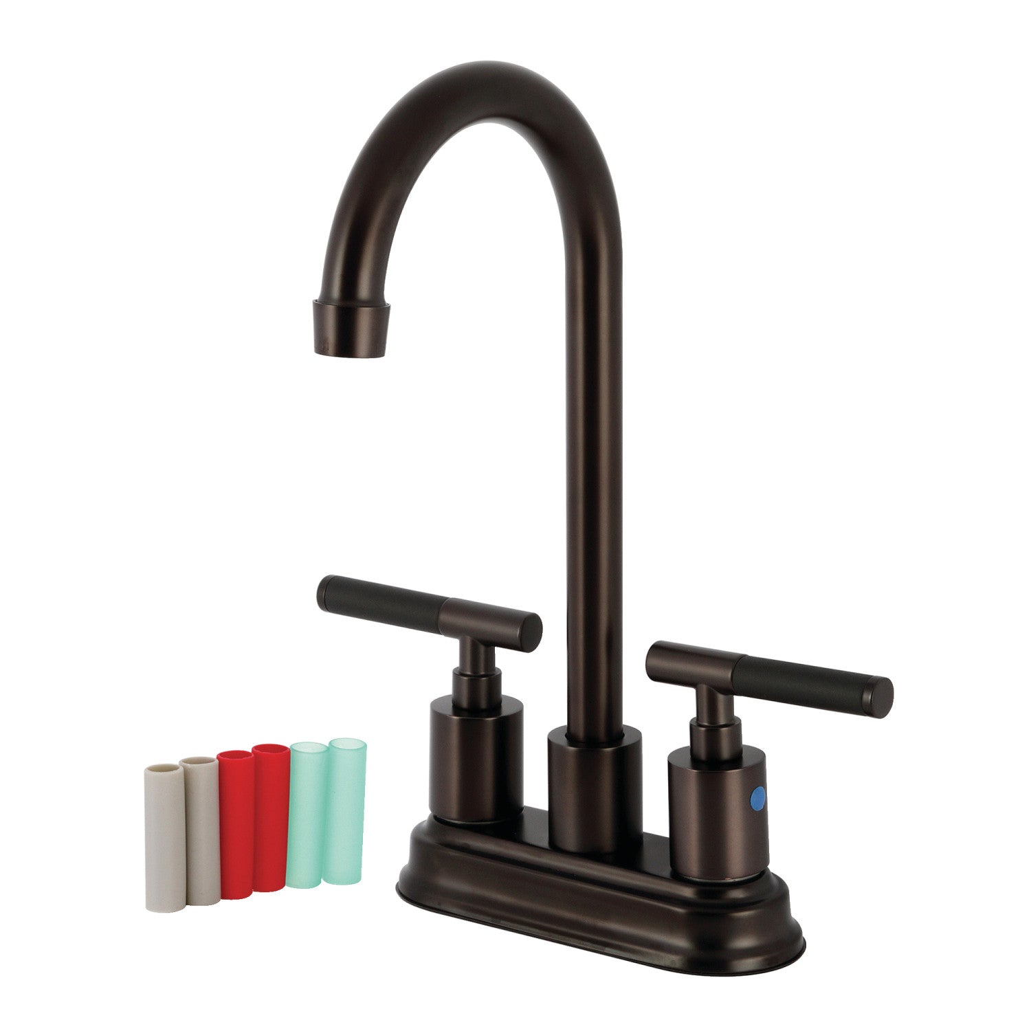 Kingston Tulare KB8495CKL - Kaiser Two-Handle 2-Hole Deck Mount Bar Faucet, Oil Rubbed Bronze