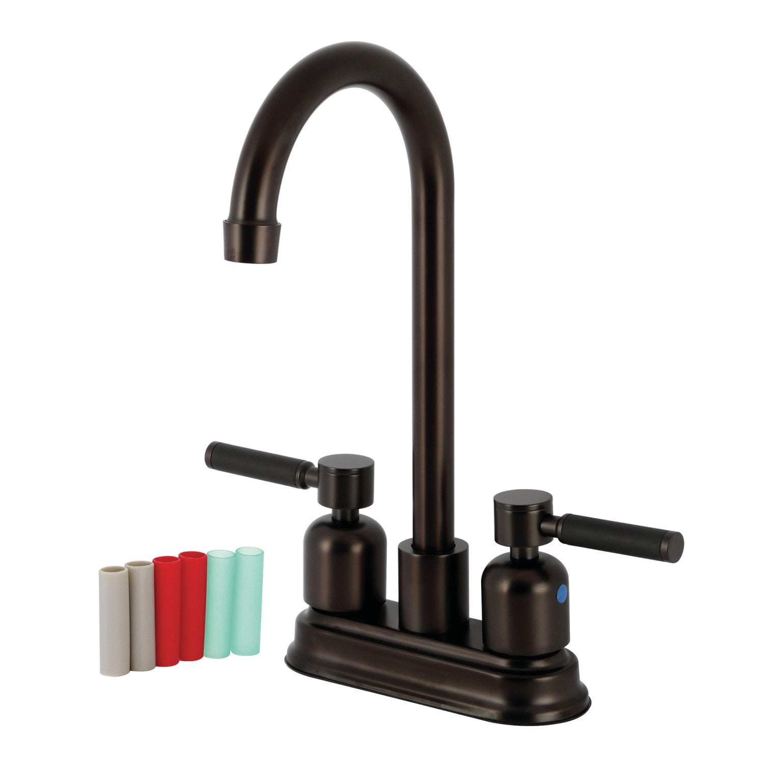 Kingston Tulare KB8495DKL - Kaiser Two-Handle 2-Hole Deck Mount Bar Faucet, Oil Rubbed Bronze