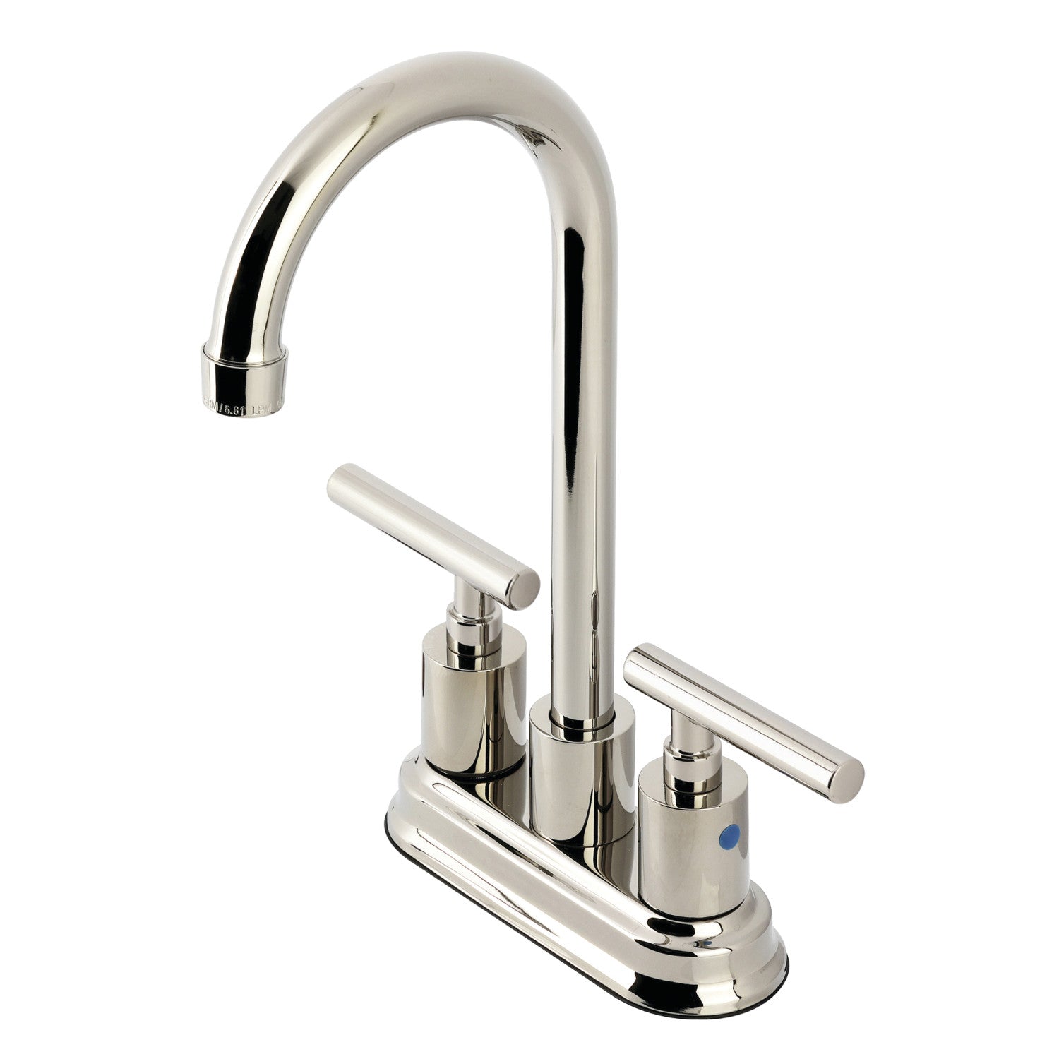 Kingston Sona KB8496CML - Manhattan Two-Handle 2-Hole Deck Mount Bar Faucet, Polished Nickel