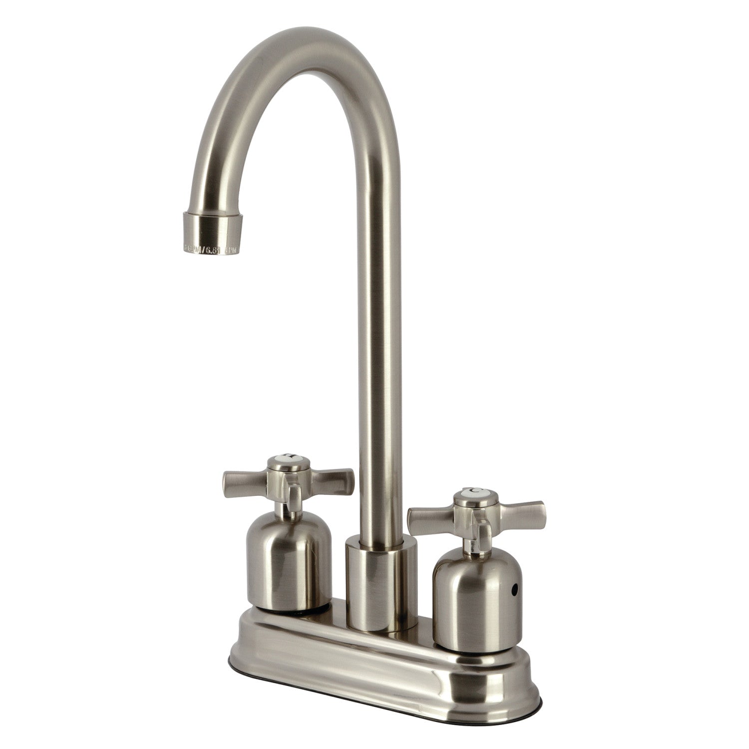 Kingston Tulare KB8498ZX - Millennium Two-Handle 2-Hole Deck Mount Bar Faucet, Brushed Nickel