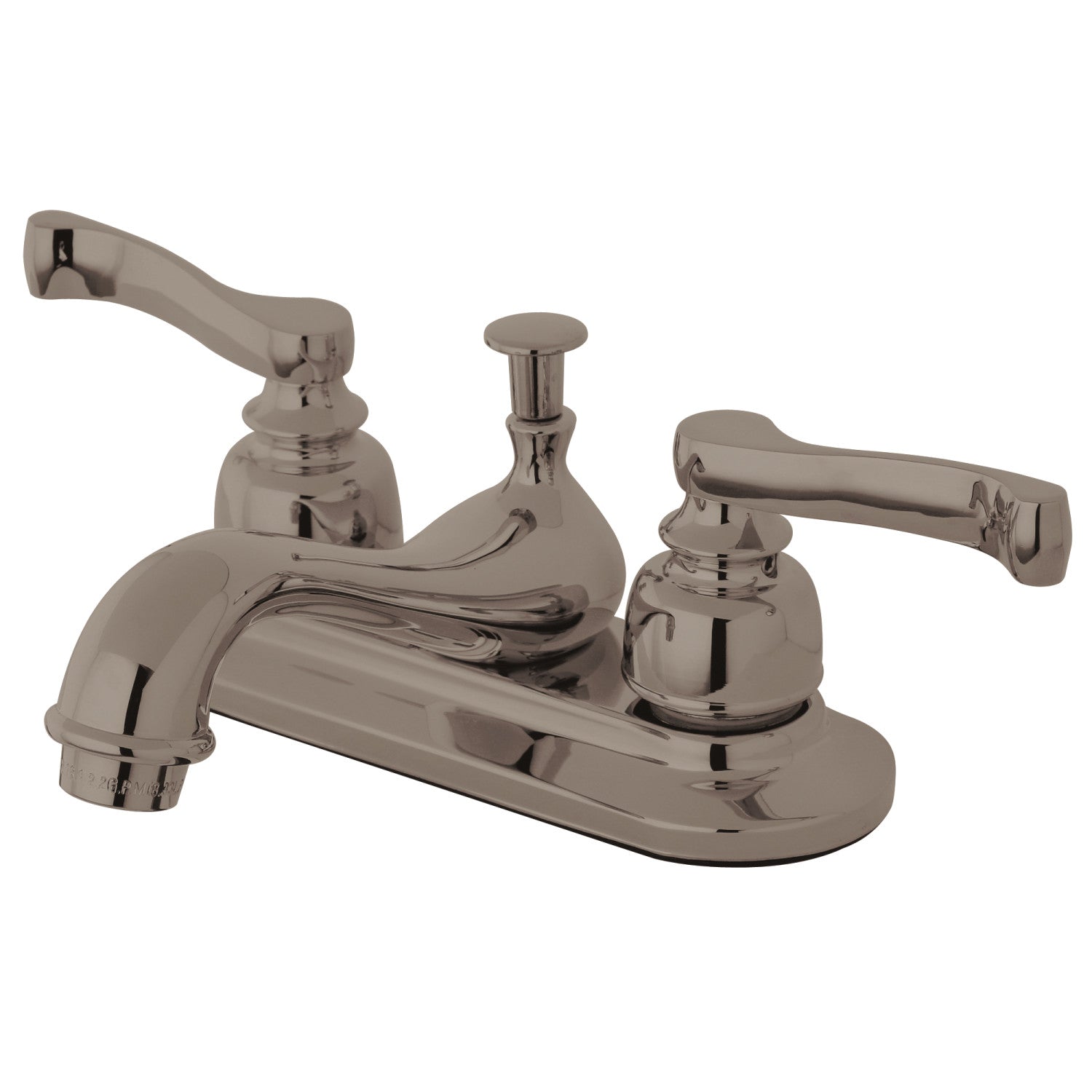 Kingston Tulare KB8608 - Royale Double-Handle 3-Hole Deck Mount 4-Inch Centerset Bathroom Faucet with Pop-Up Drain, Brushed Nickel