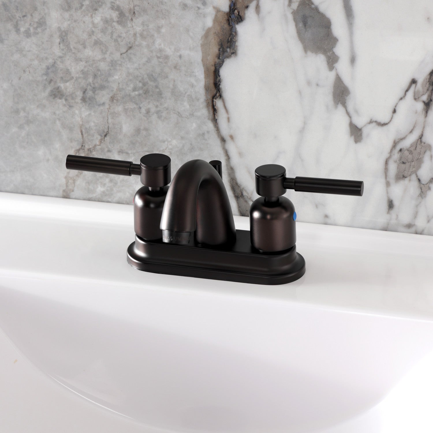 Kingston Tulare KB8615DL - Concord Double-Handle 3-Hole Deck Mount 4-Inch Centerset Bathroom Faucet with Pop-Up Drain, Oil Rubbed Bronze — thumbnail 2