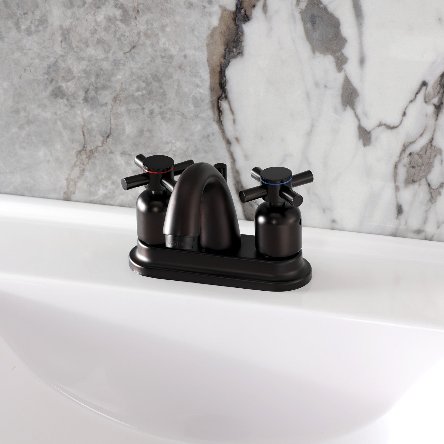 Kingston Tulare KB8615DX - Concord Double-Handle 3-Hole Deck Mount 4-Inch Centerset Bathroom Faucet with Pop-Up Drain, Oil Rubbed Bronze — thumbnail 2