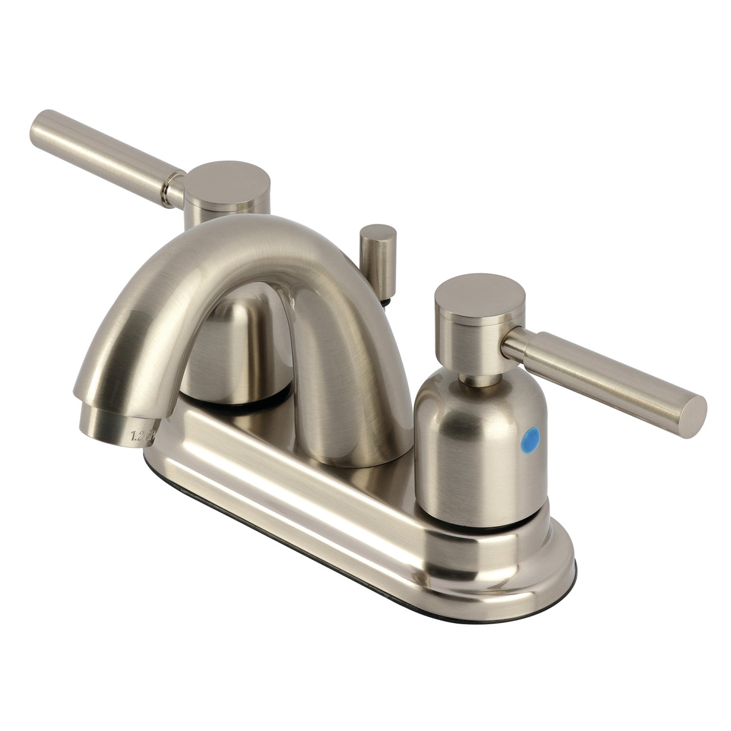 Kingston Tulare KB8618DL - Concord Double-Handle 3-Hole Deck Mount 4-Inch Centerset Bathroom Faucet with Pop-Up Drain, Brushed Nickel