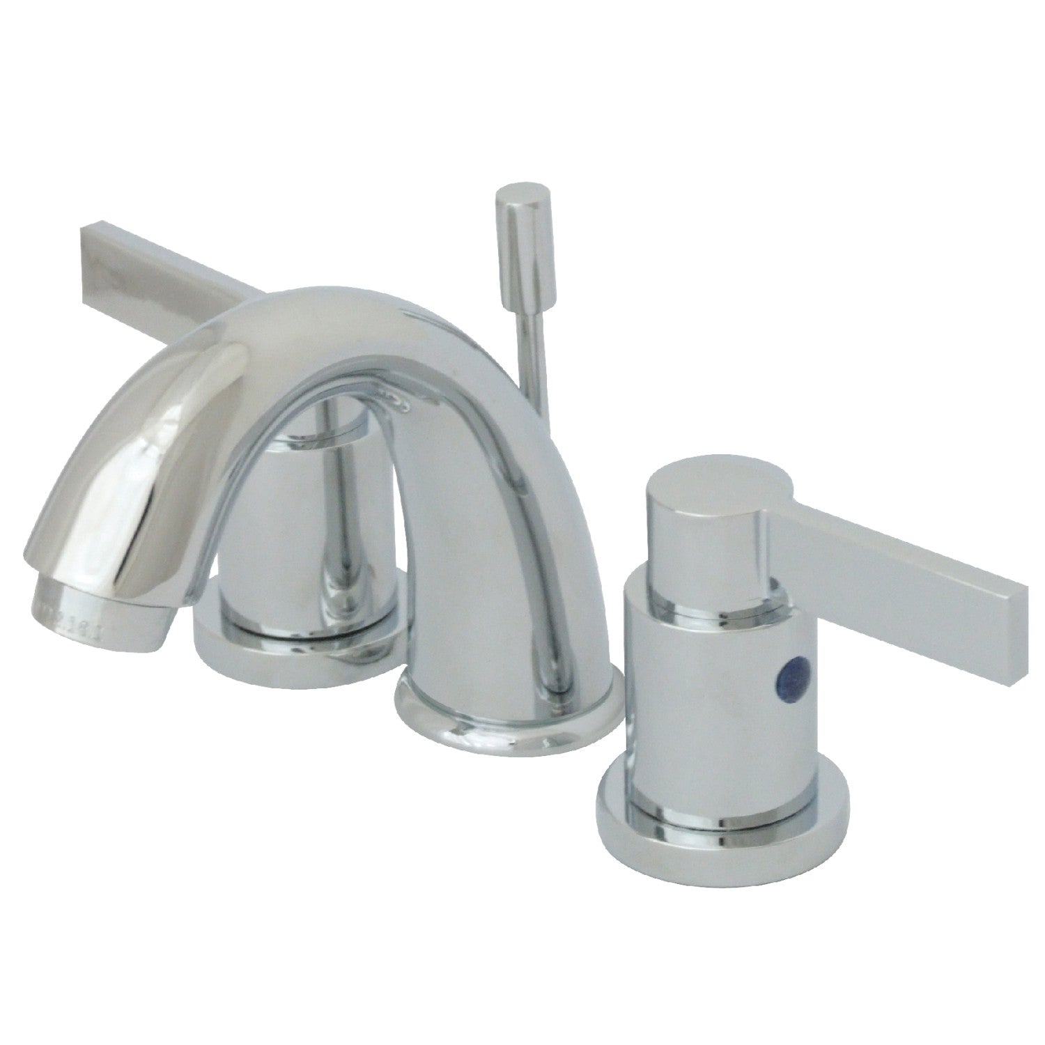 Kingston Tulare KB8911NDL - NuvoFusion Two-Handle 3-Hole Deck Mount Widespread Bathroom Faucet with Pop-Up Drain, Polished Chrome