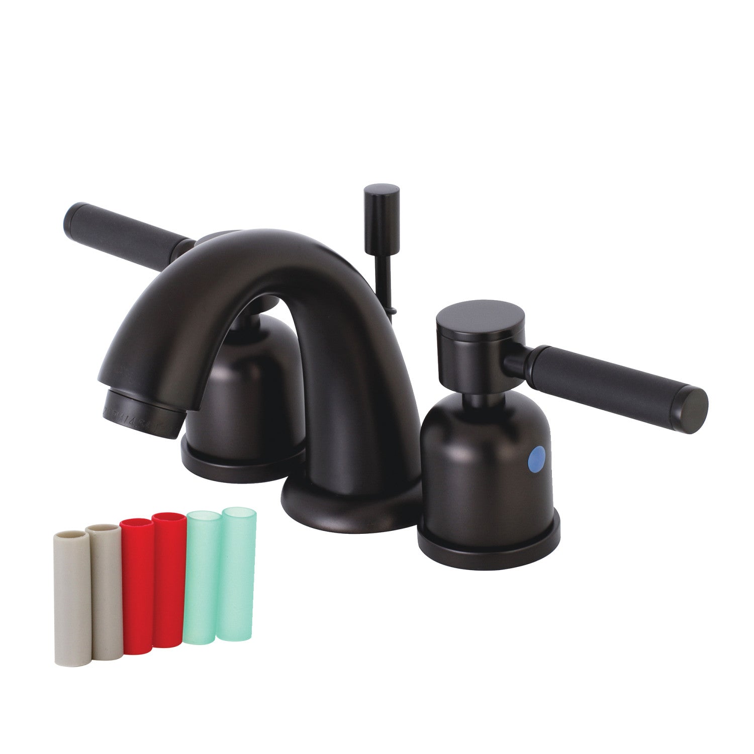 Kingston Tulare KB8915DKL - Kaiser Two-Handle 3-Hole Deck Mount Widespread Bathroom Faucet with Pop-Up Drain, Oil Rubbed Bronze