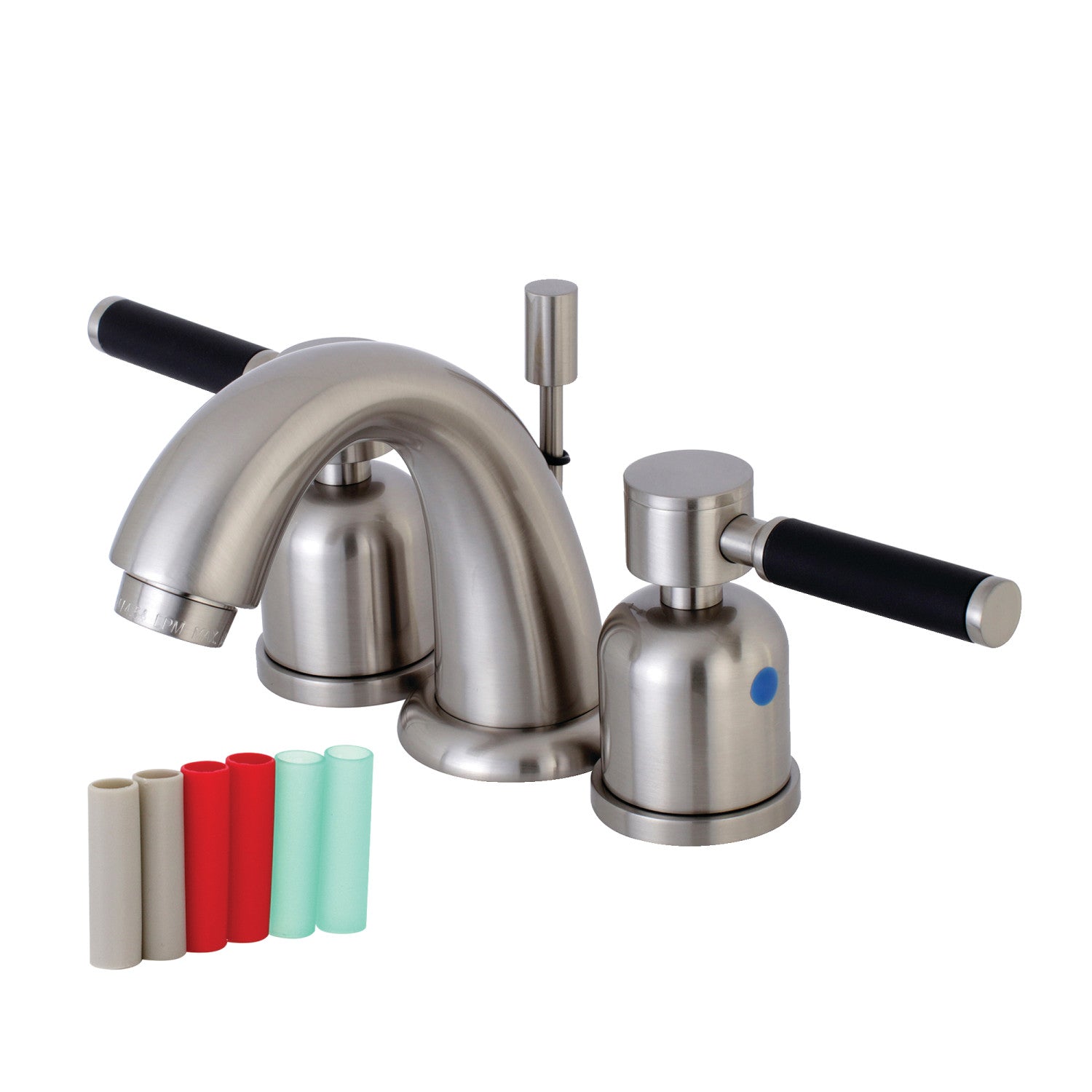 Kingston Tulare KB8918DKL - Kaiser Two-Handle 3-Hole Deck Mount Widespread Bathroom Faucet with Pop-Up Drain, Brushed Nickel