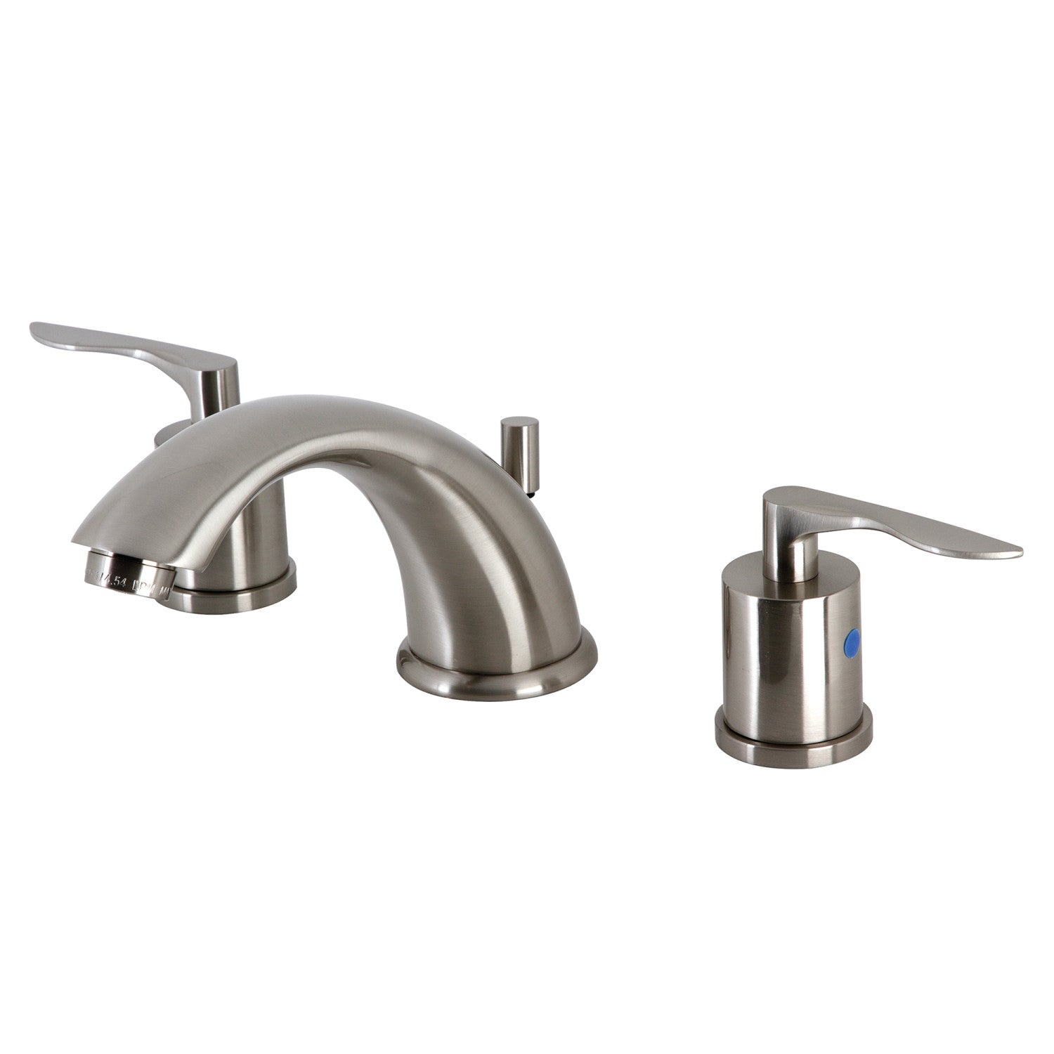 Kingston Tulare KB8968SVL - Serena Two-Handle 3-Hole Deck Mount Widespread Bathroom Faucet with Pop-Up Drain, Brushed Nickel