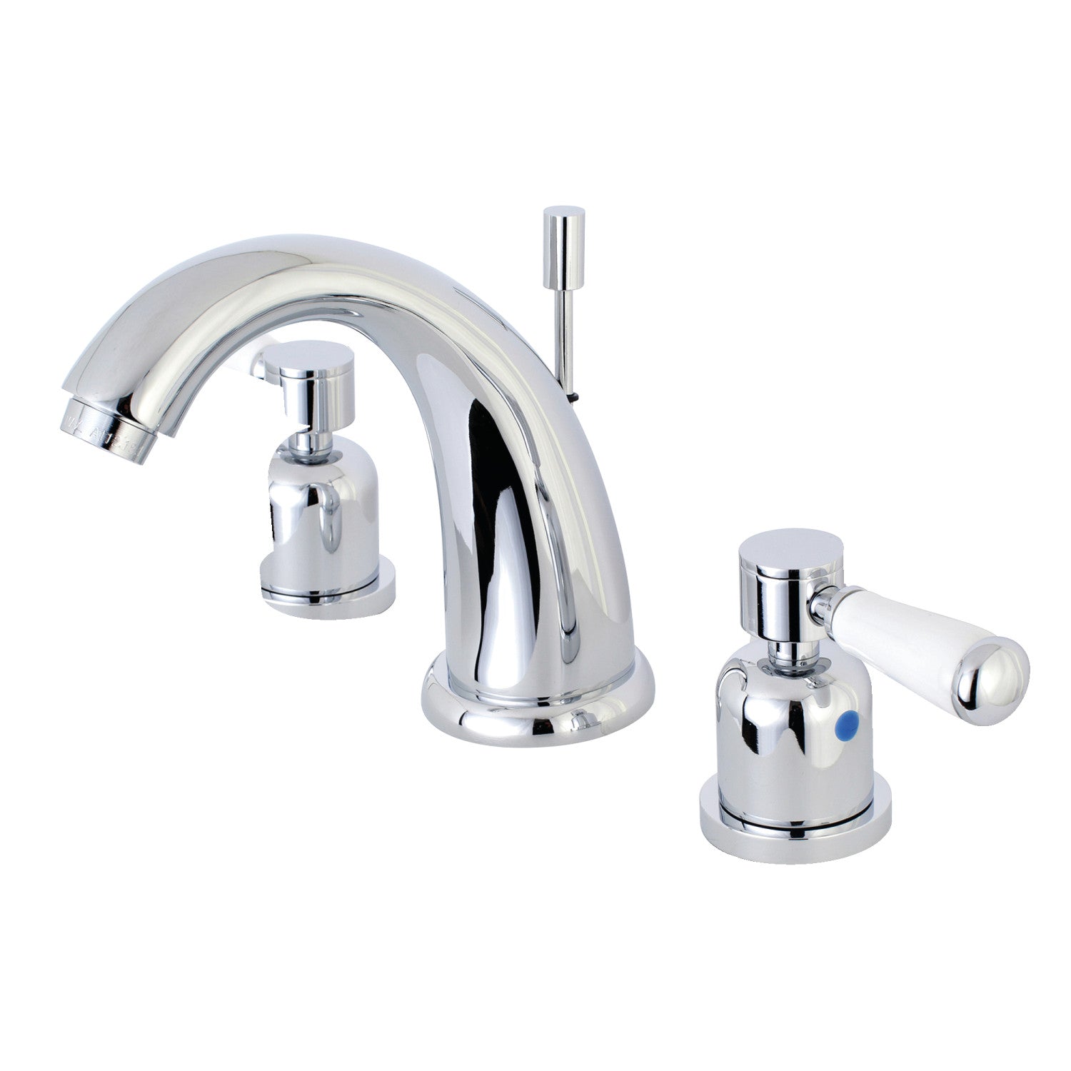 Kingston Heirloom KB8981DPL - Paris Two-Handle 3-Hole Deck Mount Widespread Bathroom Faucet with Pop-Up Drain, Polished Chrome — image 1
