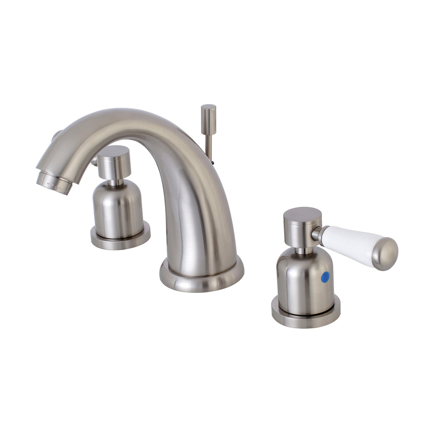 Kingston Heirloom KB8988DPL - Paris Two-Handle 3-Hole Deck Mount Widespread Bathroom Faucet with Pop-Up Drain, Brushed Nickel