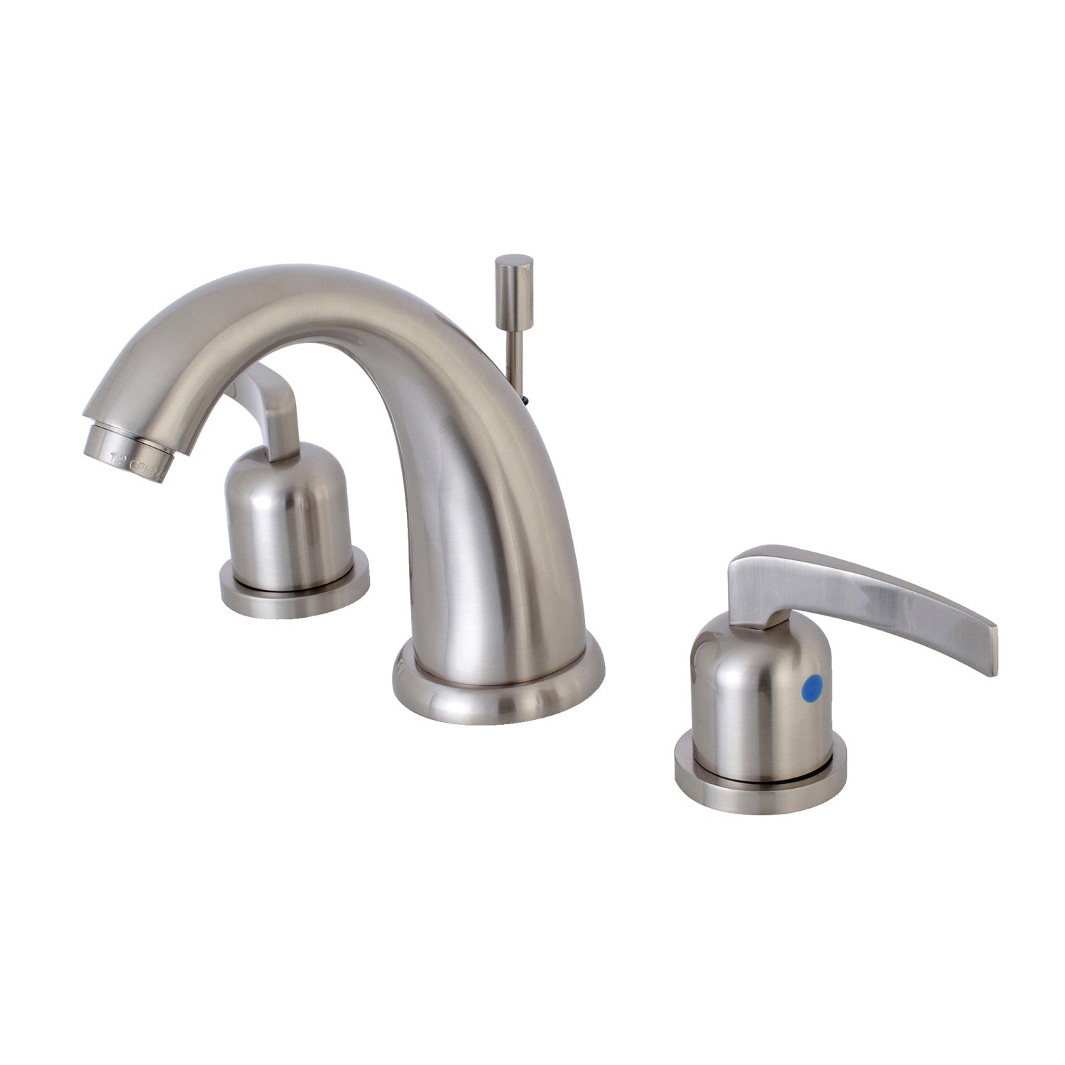 Kingston Tulare KB8988EFL - Centurion Two-Handle 3-Hole Deck Mount Widespread Bathroom Faucet with Pop-Up Drain, Brushed Nickel