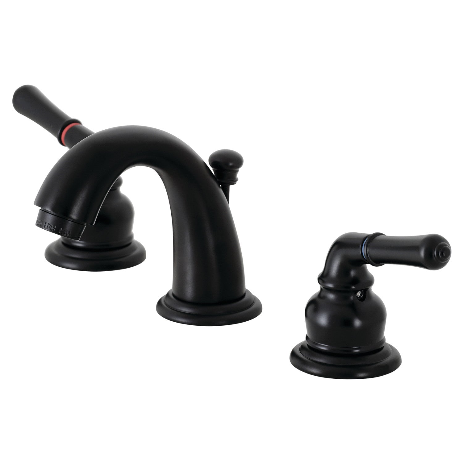 Kingston Tulare KB910 - Magellan Two-Handle 3-Hole Deck Mount Widespread Bathroom Faucet with Pop-Up Drain, Matte Black