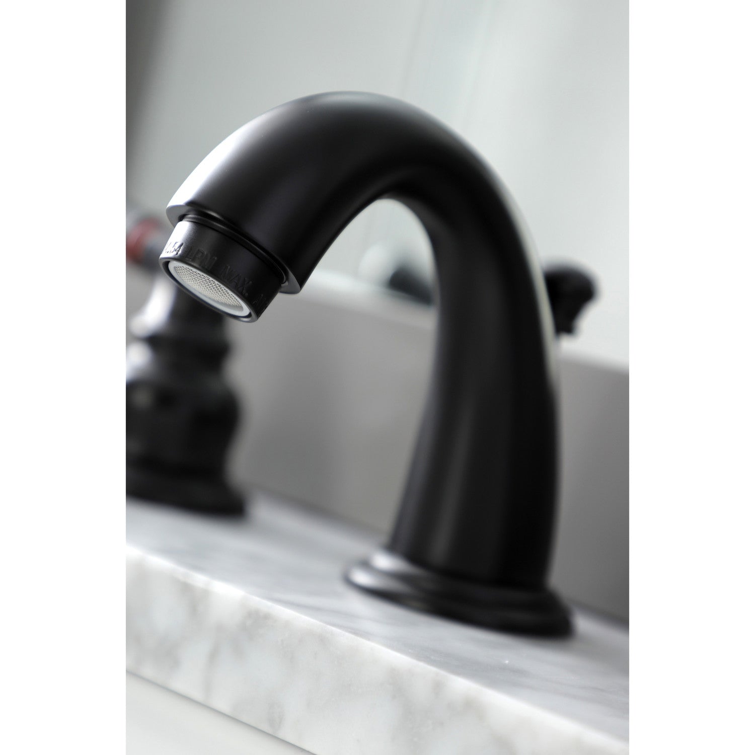 Kingston Tulare KB910 - Magellan Two-Handle 3-Hole Deck Mount Widespread Bathroom Faucet with Pop-Up Drain, Matte Black — thumbnail 2