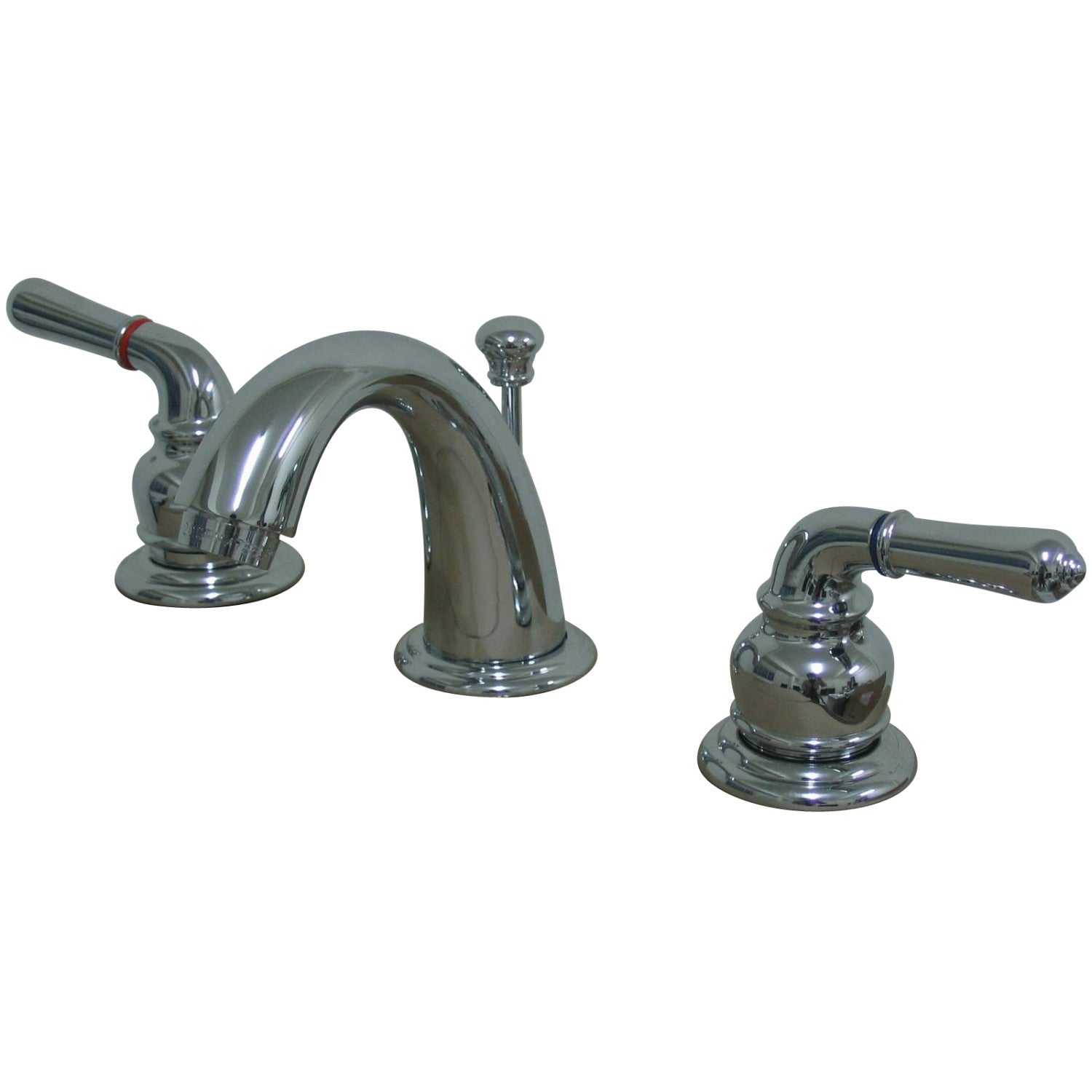 Kingston Tulare KB911 - Magellan Two-Handle 3-Hole Deck Mount Widespread Bathroom Faucet with Pop-Up Drain, Polished Chrome