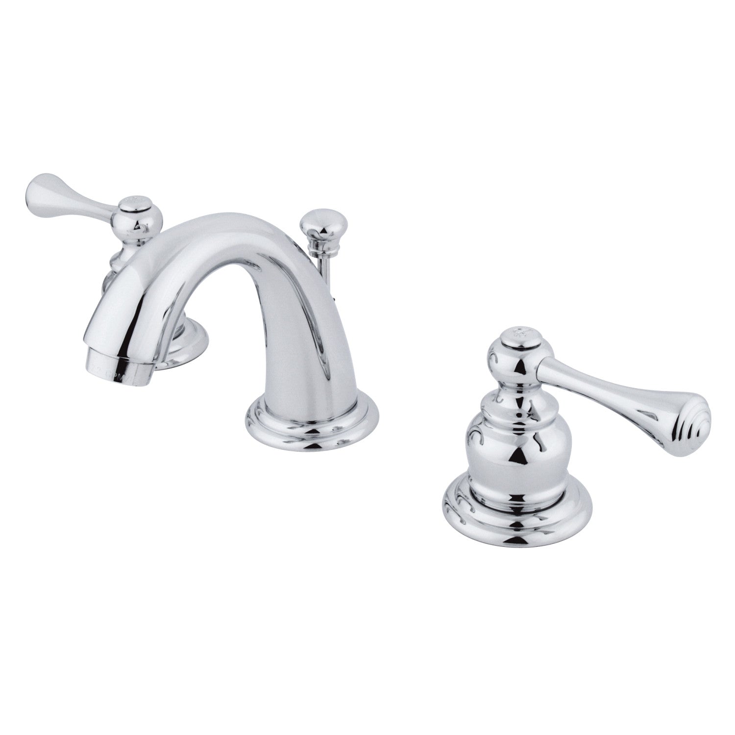 Kingston Tulare KB911BL - Vintage Two-Handle 3-Hole Deck Mount Widespread Bathroom Faucet with Pop-Up Drain, Polished Chrome — image 1