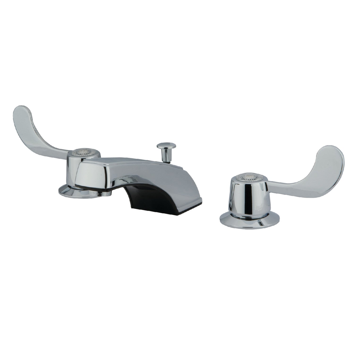 Kingston Vista KB931B Two-Handle 3-Hole Deck Mount Widespread Bathroom Faucet with Pop-Up Drain, Polished Chrome