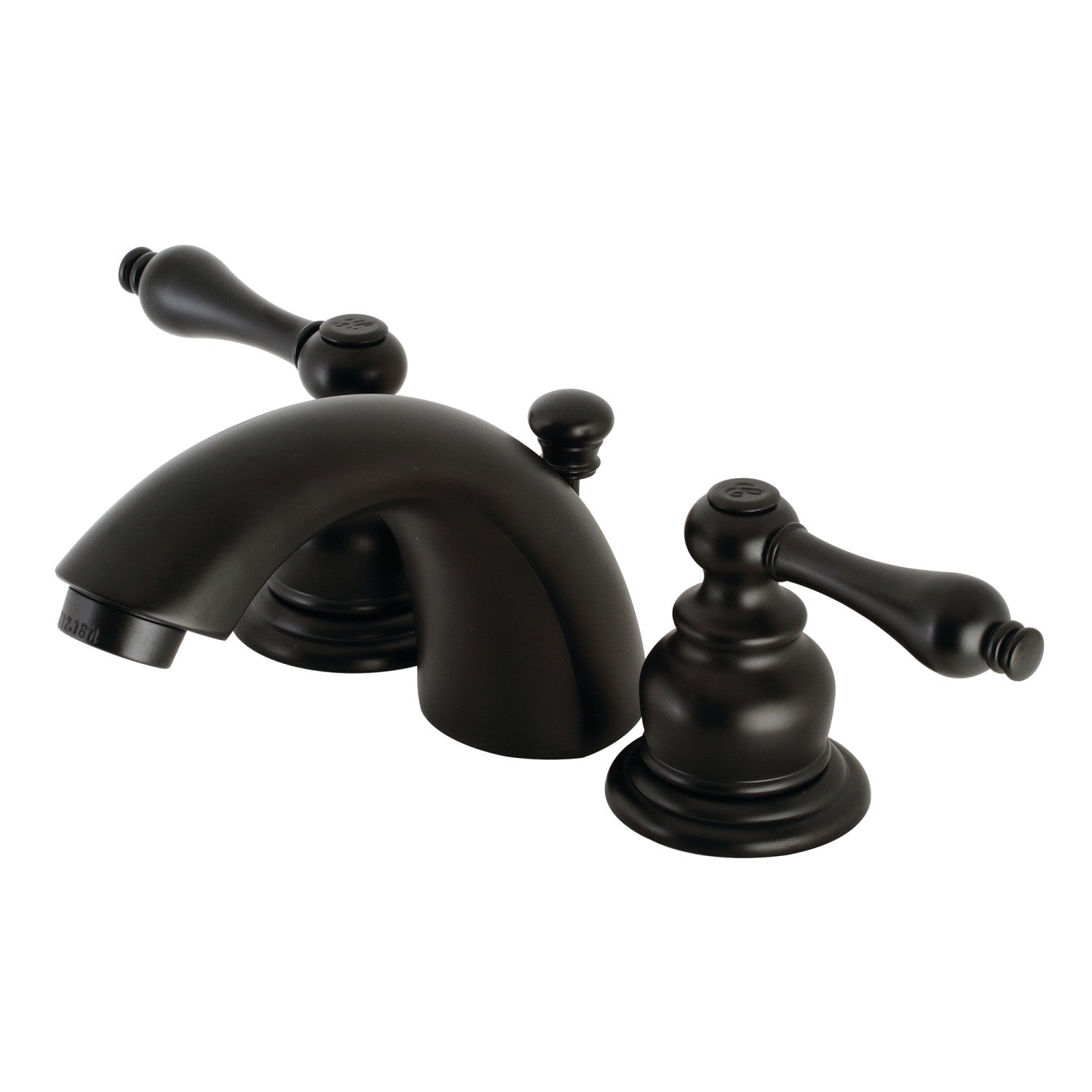 Kingston Heirloom KB940AL - Victorian Two-Handle 3-Hole Deck Mount Mini-Widespread Bathroom Faucet with Pop-Up Drain, Matte Black
