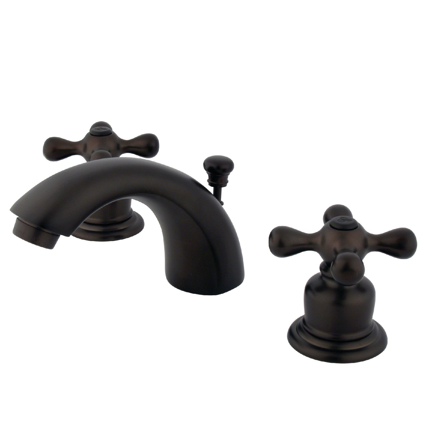 Kingston Heirloom KB945AX - Victorian Two-Handle 3-Hole Deck Mount Mini-Widespread Bathroom Faucet with Pop-Up Drain, Oil Rubbed Bronze