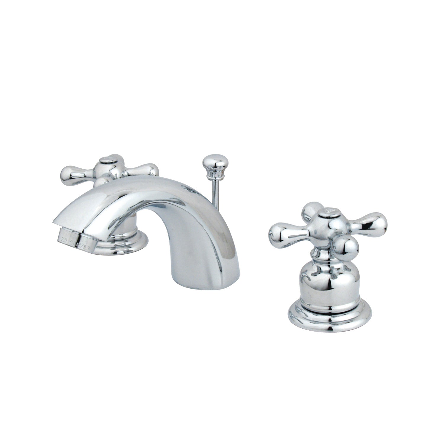 Kingston Heirloom KB951AX - Victorian Two-Handle 3-Hole Deck Mount Mini-Widespread Bathroom Faucet with Pop-Up Drain, Polished Chrome — image 1