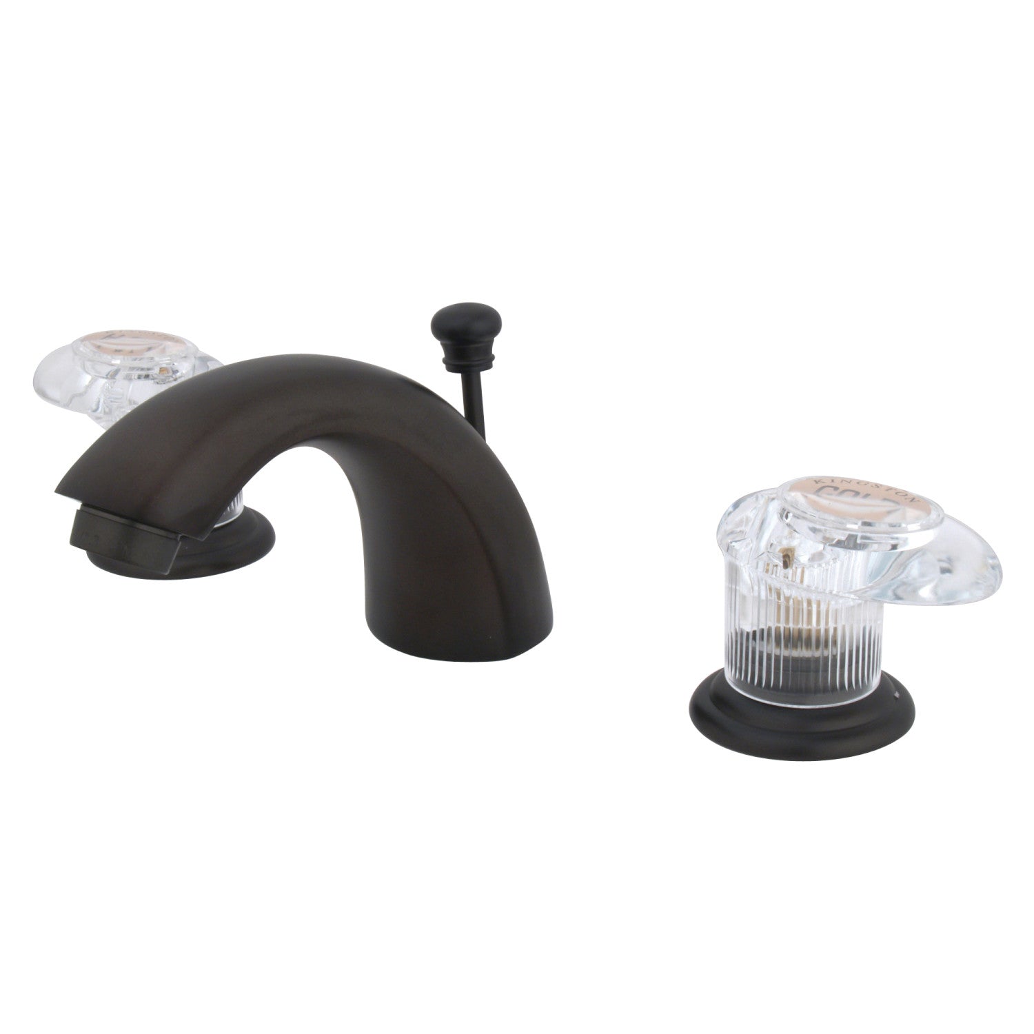 Kingston Tulare KB955ALL - Magellan Two-Handle 3-Hole Deck Mount Mini-Widespread Bathroom Faucet with Pop-Up Drain, Oil Rubbed Bronze