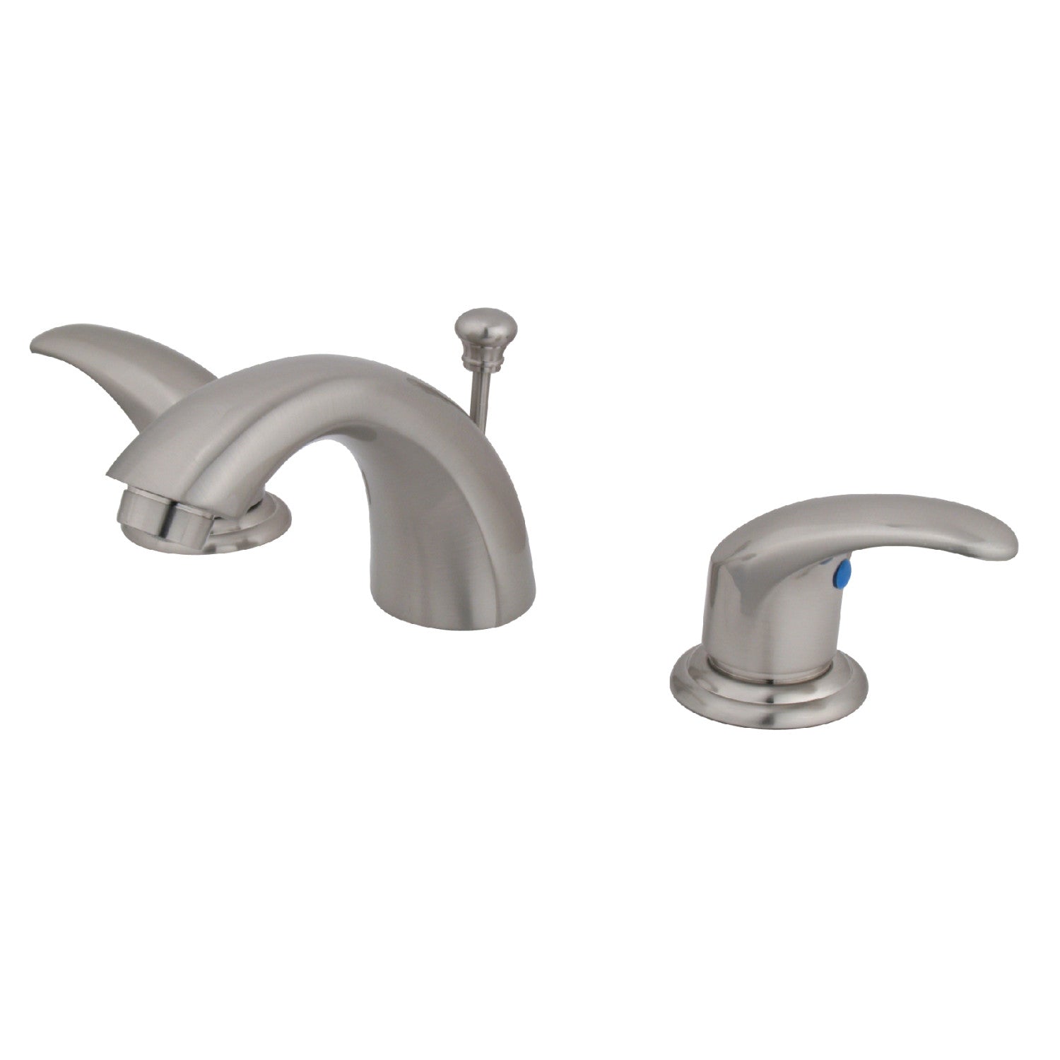 Kingston Tulare KB958LL - Legacy Two-Handle 3-Hole Deck Mount Mini-Widespread Bathroom Faucet with Pop-Up Drain, Brushed Nickel
