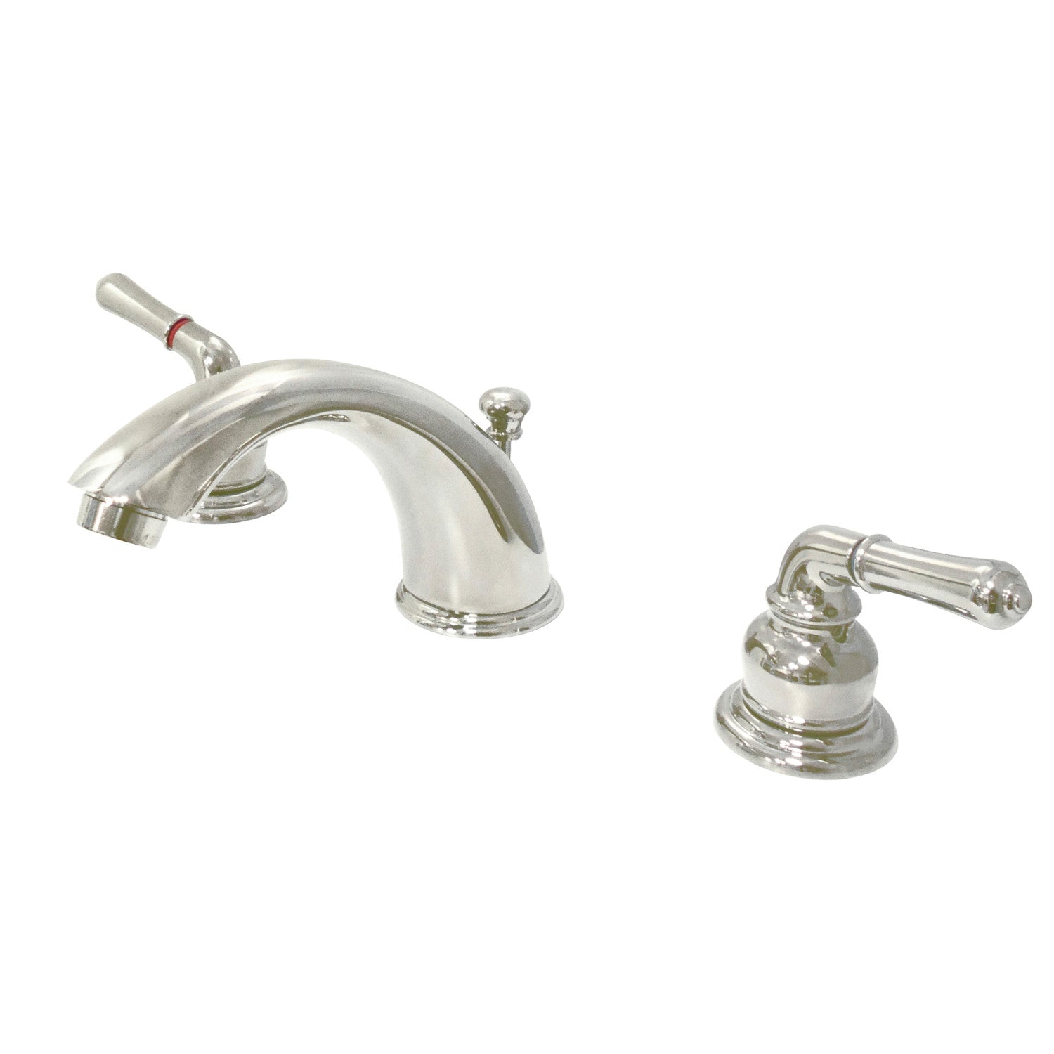 Kingston Tulare KB966PN - Magellan Two-Handle 3-Hole Deck Mount Widespread Bathroom Faucet with Pop-Up Drain, Polished Nickel