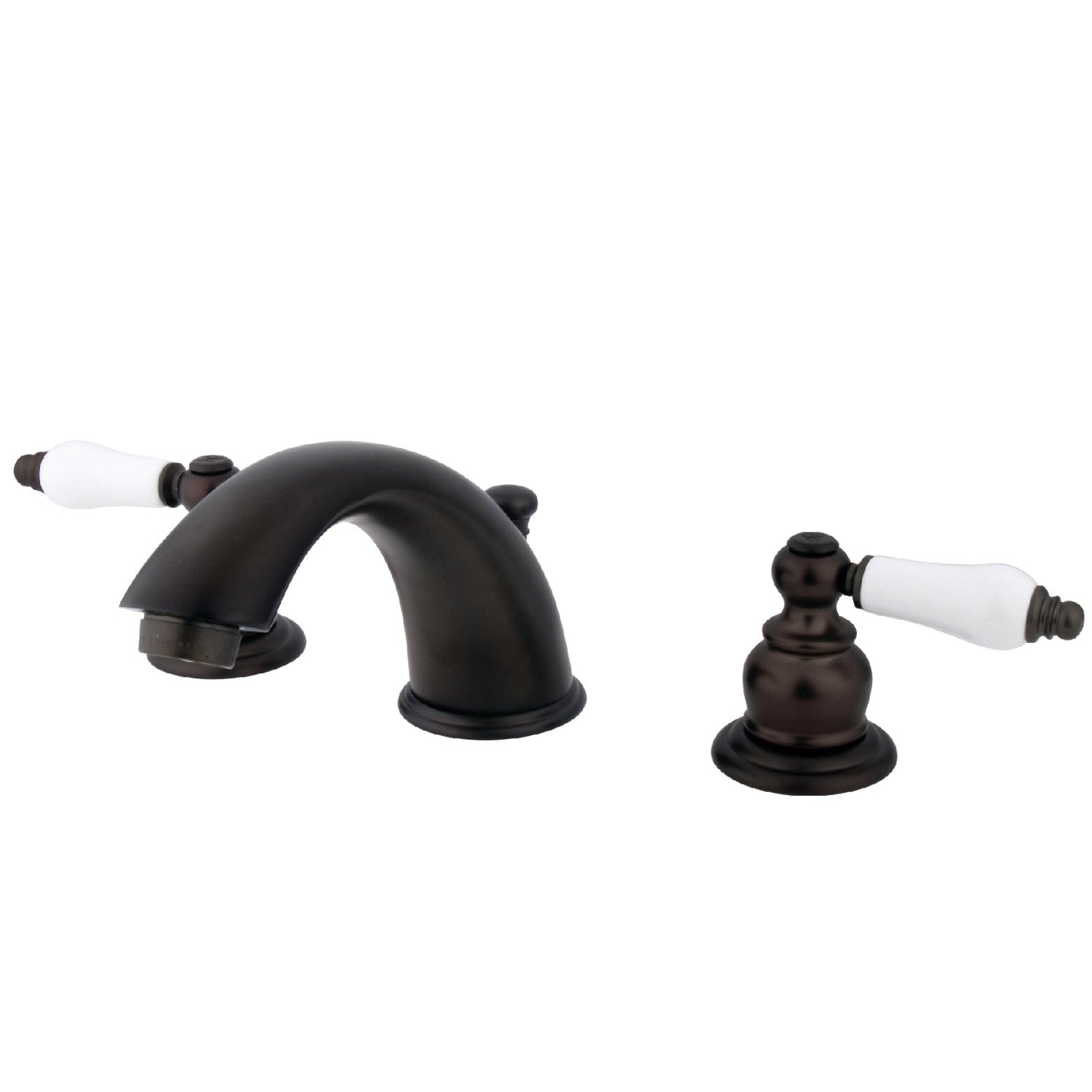 Kingston Heirloom KB975B - Victorian Two-Handle 3-Hole Deck Mount Widespread Bathroom Faucet with Pop-Up Drain, Oil Rubbed Bronze
