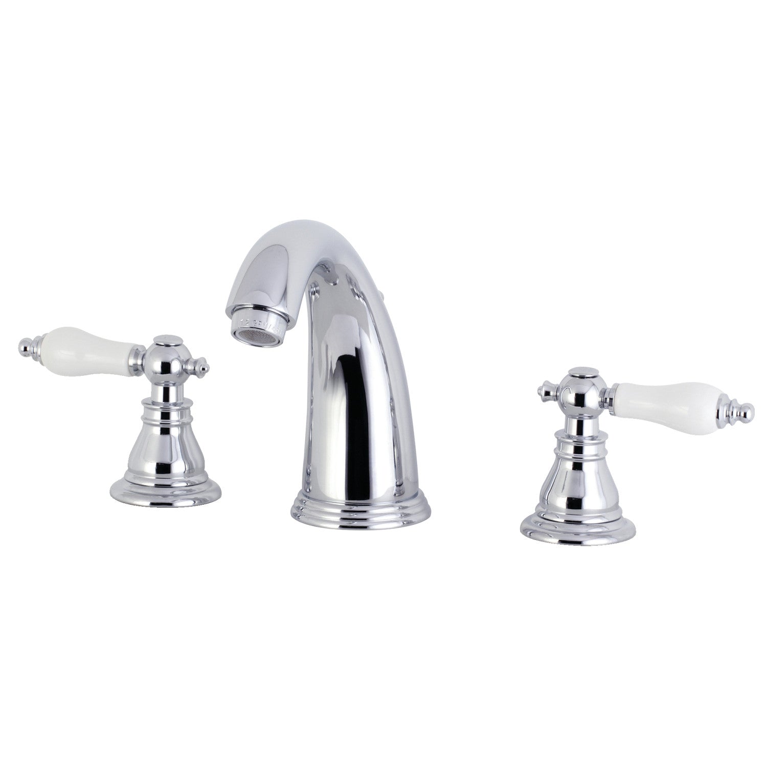 Kingston Heirloom KB981APL - American Patriot Two-Handle 3-Hole Deck Mount Widespread Bathroom Faucet with Pop-Up Drain, Polished Chrome
