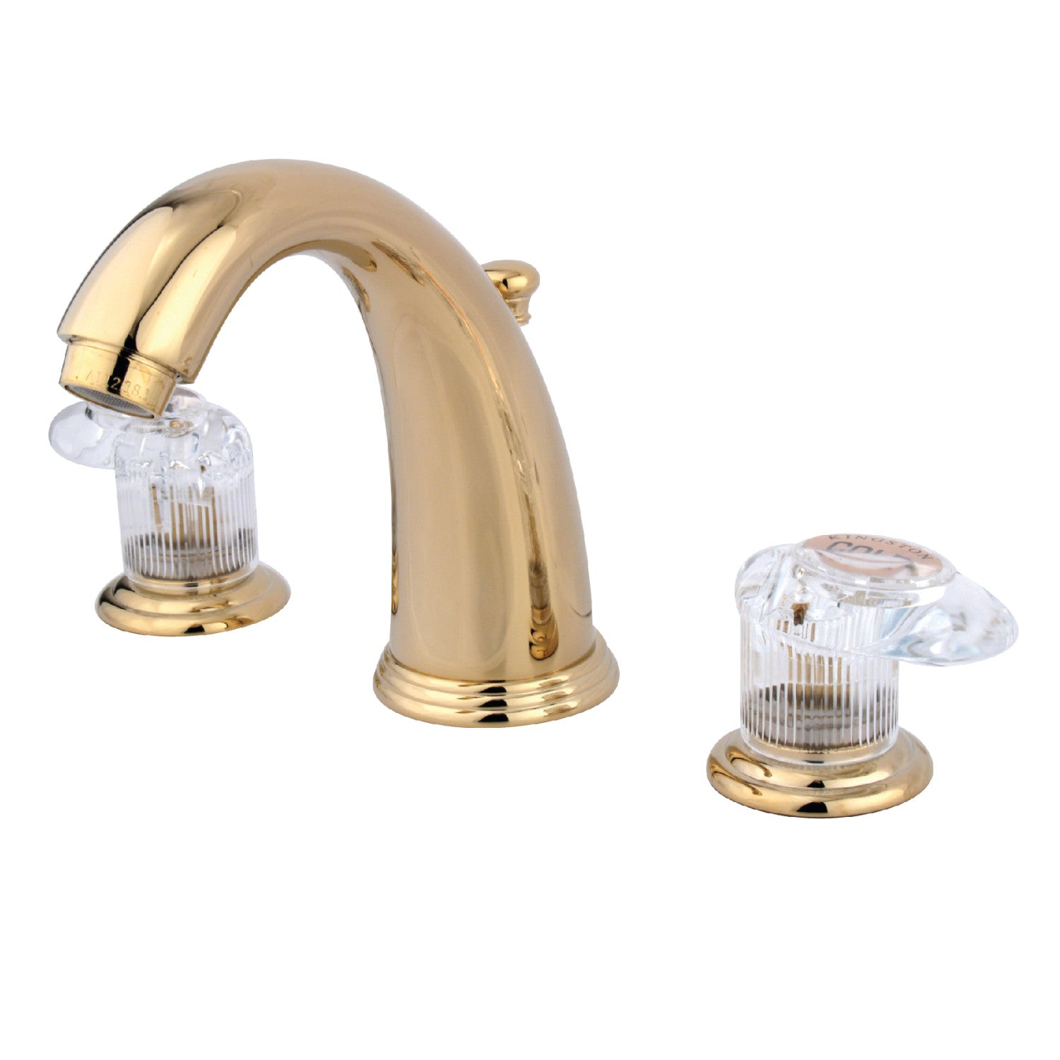 Kingston Tulare KB982ALL - Magellan Two-Handle 3-Hole Deck Mount Widespread Bathroom Faucet with Pop-Up Drain, Polished Brass