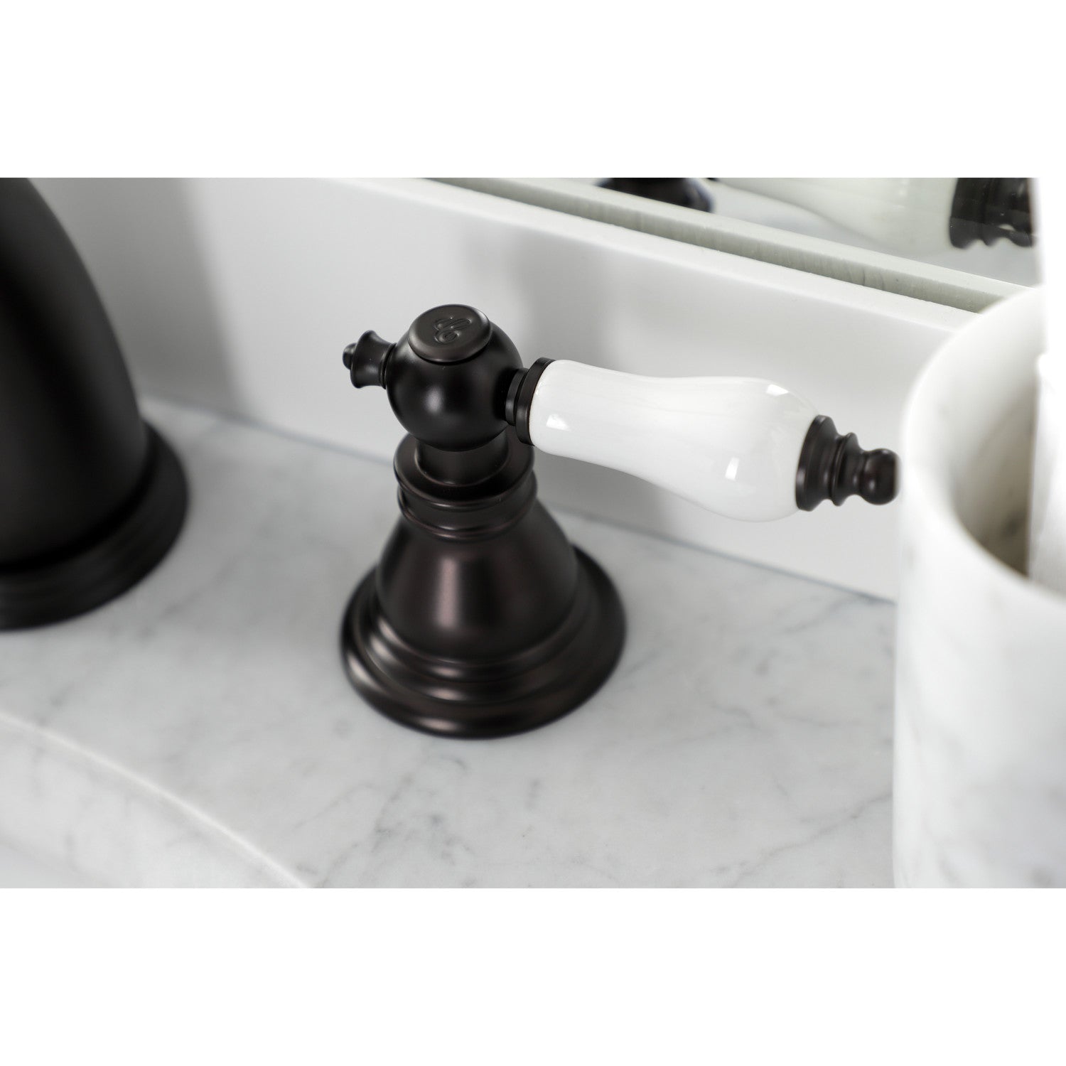 Kingston Heirloom KB985APL - American Patriot Two-Handle 3-Hole Deck Mount Widespread Bathroom Faucet with Pop-Up Drain, Oil Rubbed Bronze — thumbnail 2
