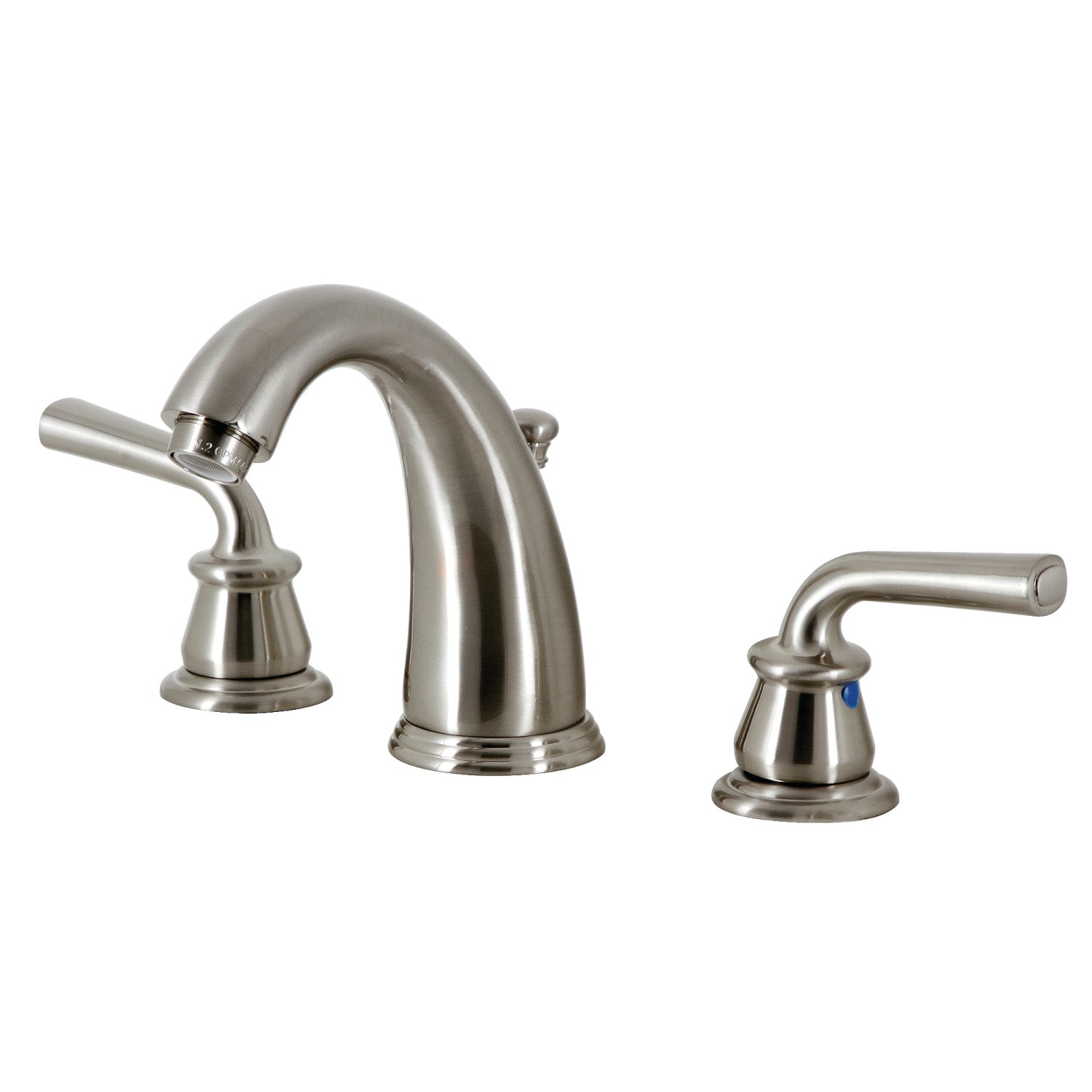 Kingston Tulare KB988RXL - Restoration Two-Handle 3-Hole Deck Mount Widespread Bathroom Faucet with Pop-Up Drain, Brushed Nickel