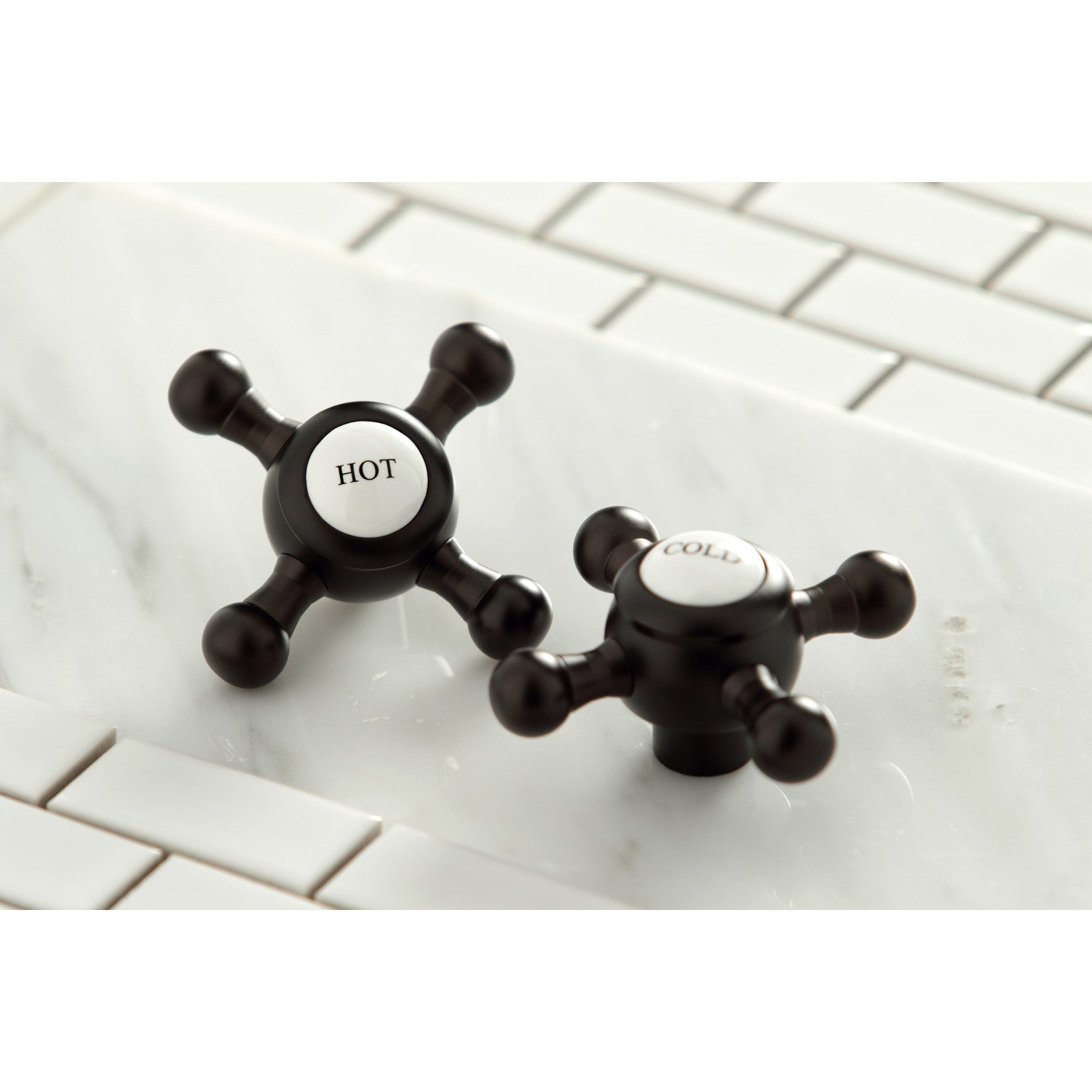 Kingston Tulare KC7065BX - English Country Two-Handle 3-Hole Deck Mount Widespread Bathroom Faucet with Brass Pop-Up, Oil Rubbed Bronze — thumbnail 3