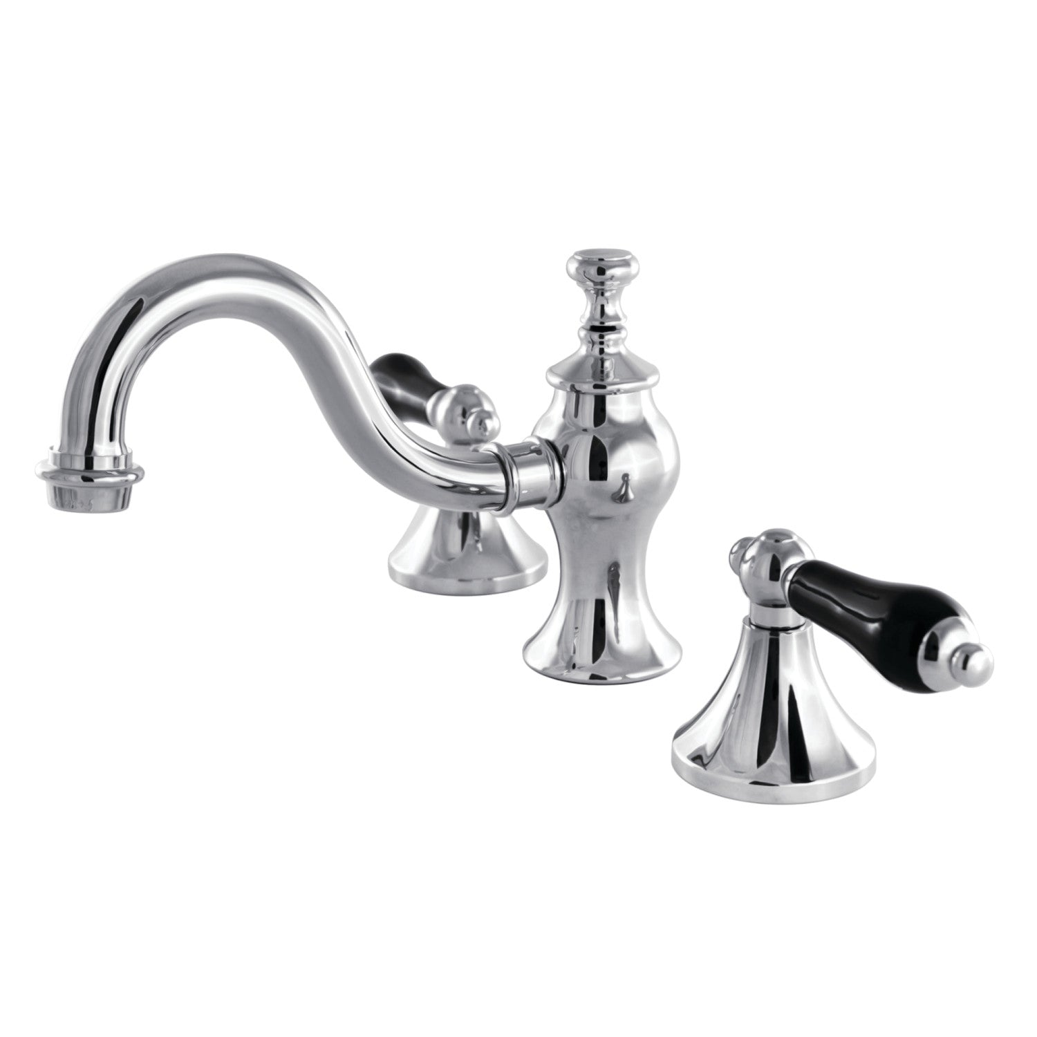 Kingston Heirloom KC7161PKL - Duchess Two-Handle 3-Hole Deck Mount Widespread Bathroom Faucet with Brass Pop-Up, Polished Chrome