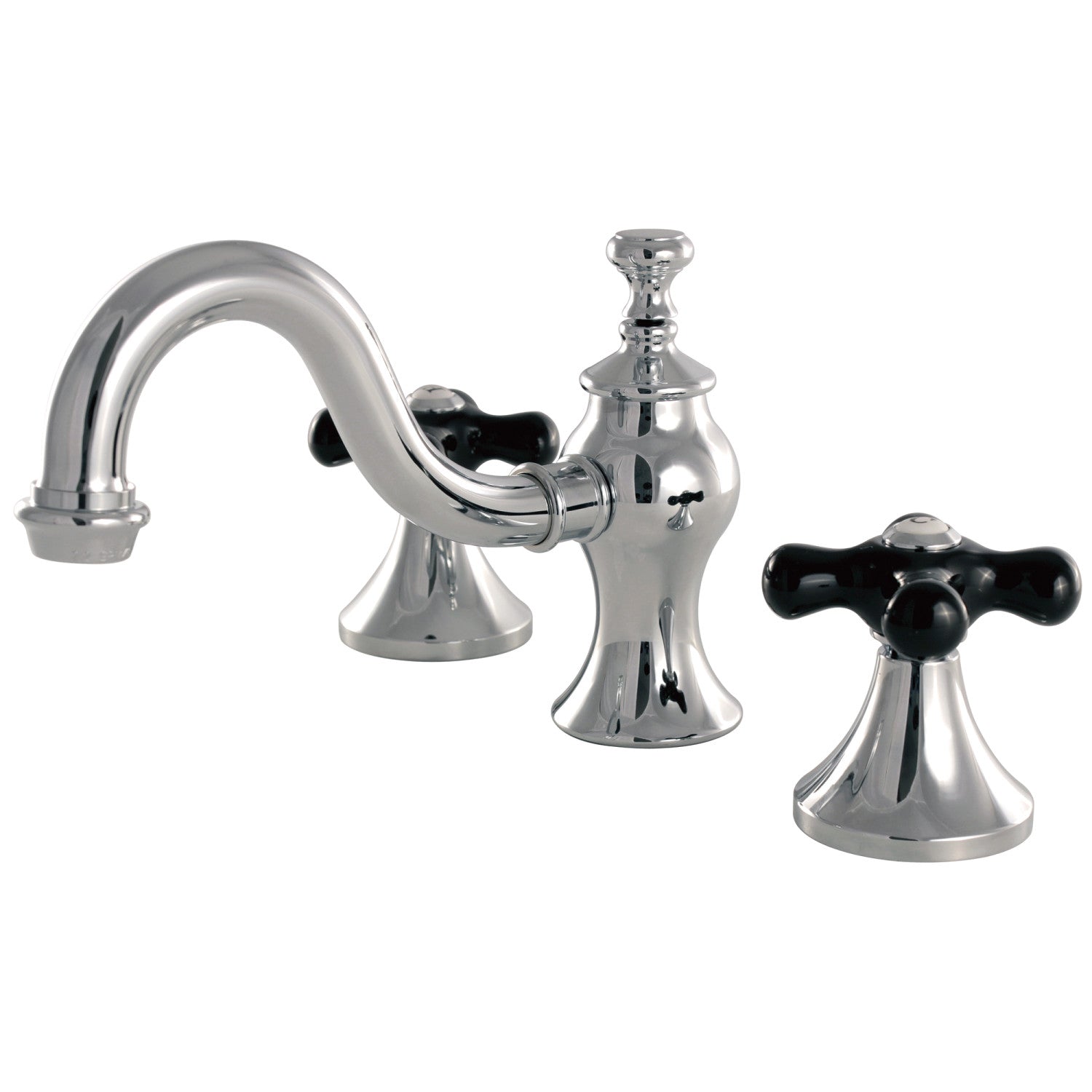 Kingston Heirloom KC7161PKX - Duchess Two-Handle 3-Hole Deck Mount Widespread Bathroom Faucet with Brass Pop-Up, Polished Chrome