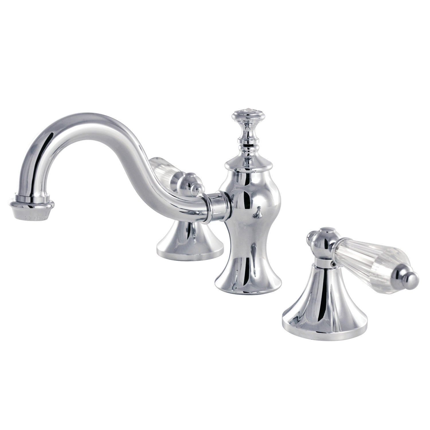 Kingston Heirloom KC7161WLL - Wilshire Two-Handle 3-Hole Deck Mount Widespread Bathroom Faucet with Brass Pop-Up, Polished Chrome