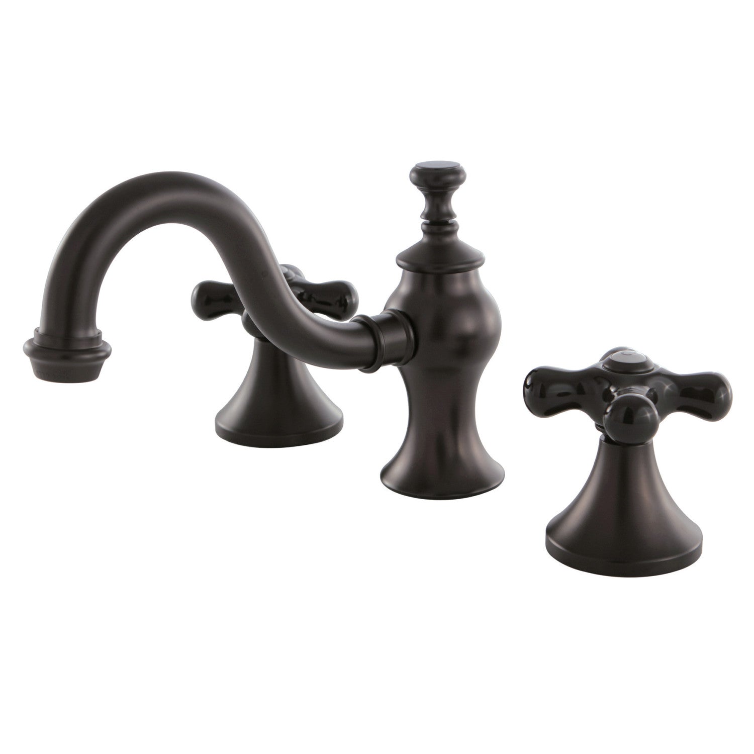Kingston Heirloom KC7165PKX - Duchess Two-Handle 3-Hole Deck Mount Widespread Bathroom Faucet with Brass Pop-Up, Oil Rubbed Bronze