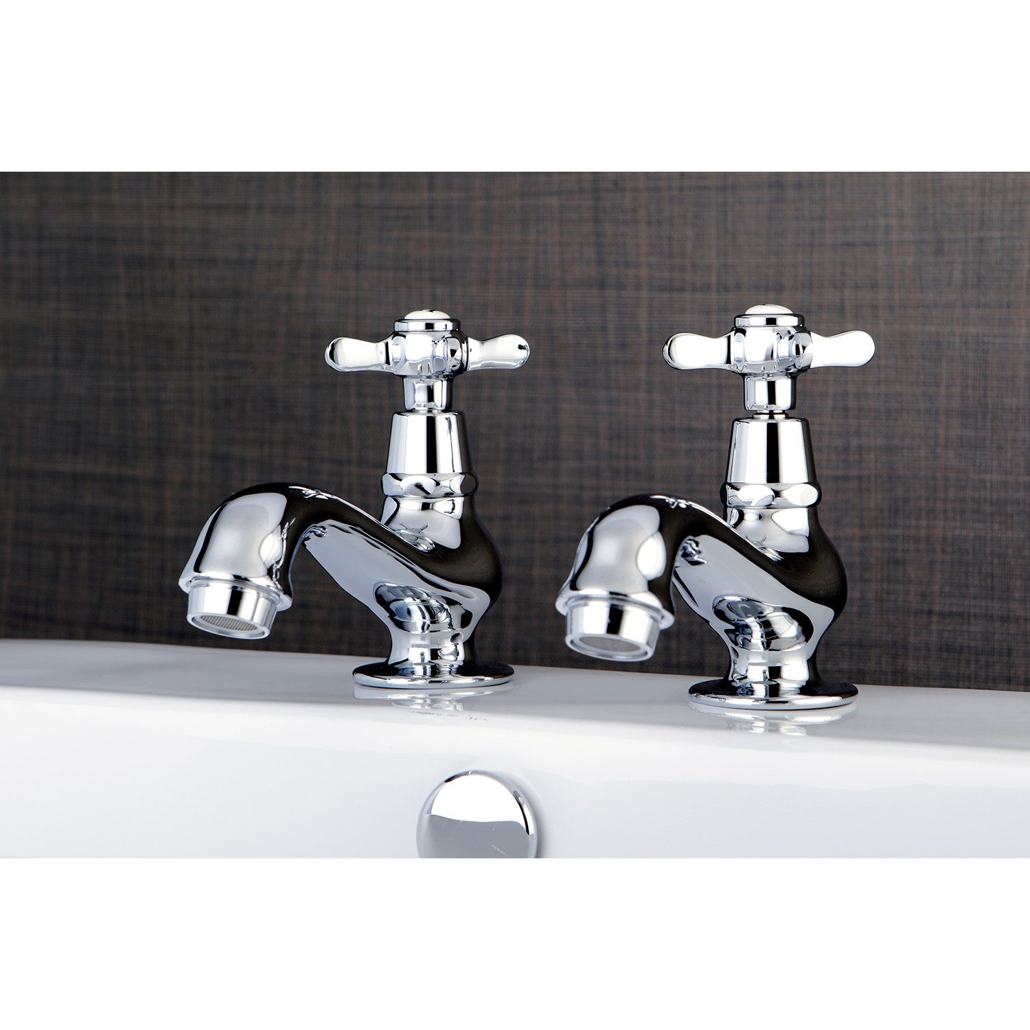 Kingston Heirloom KS1101BEX - Essex Two-Handle Deck Mount Basin Tap Faucet, Polished Chrome — thumbnail 2
