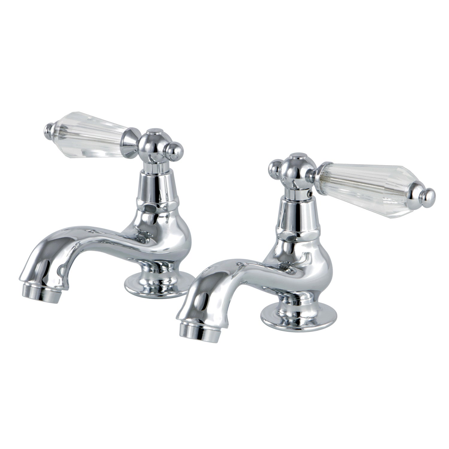 Kingston Heirloom KS1101WLL - Wilshire Two-Handle Deck Mount Basin Tap Faucet, Polished Chrome