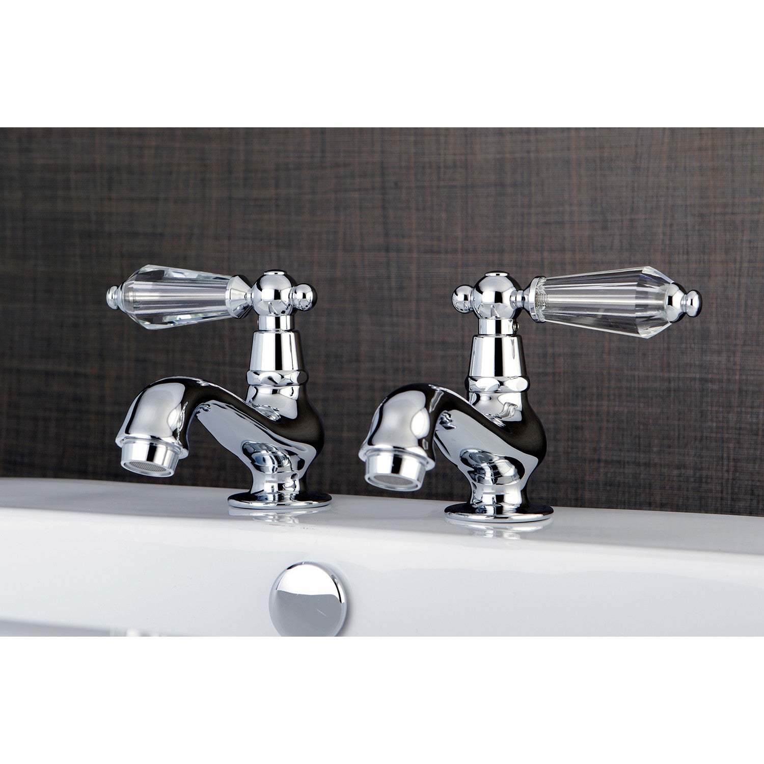 Kingston Heirloom KS1101WLL - Wilshire Two-Handle Deck Mount Basin Tap Faucet, Polished Chrome — thumbnail 3