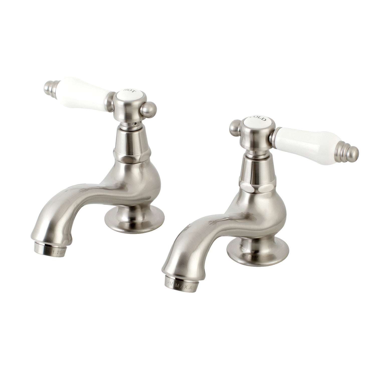 Kingston Heirloom KS1108BPL - Bel-Air Two-Handle Deck Mount Basin Tap Faucet, Brushed Nickel