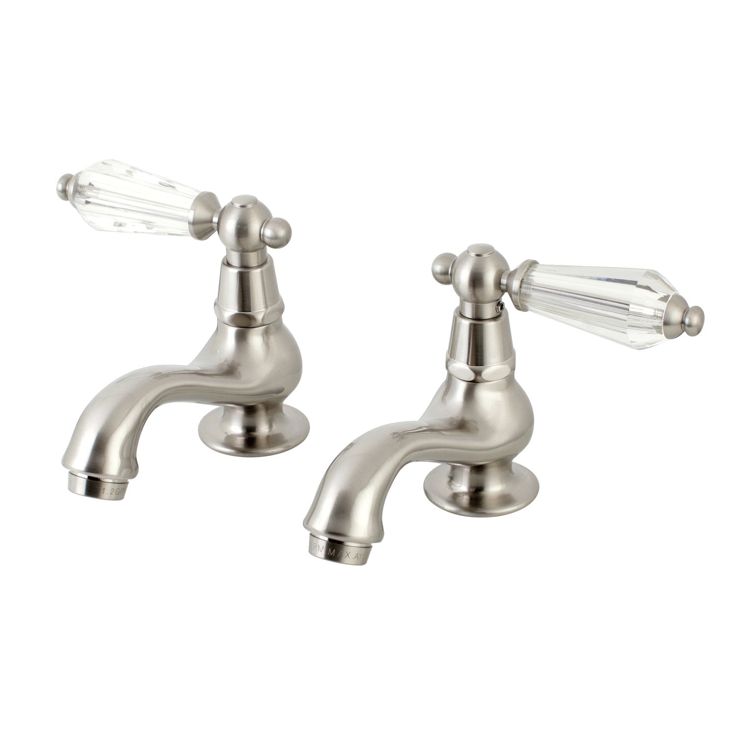 Kingston Heirloom KS1108WLL - Wilshire Two-Handle Deck Mount Basin Tap Faucet, Brushed Nickel