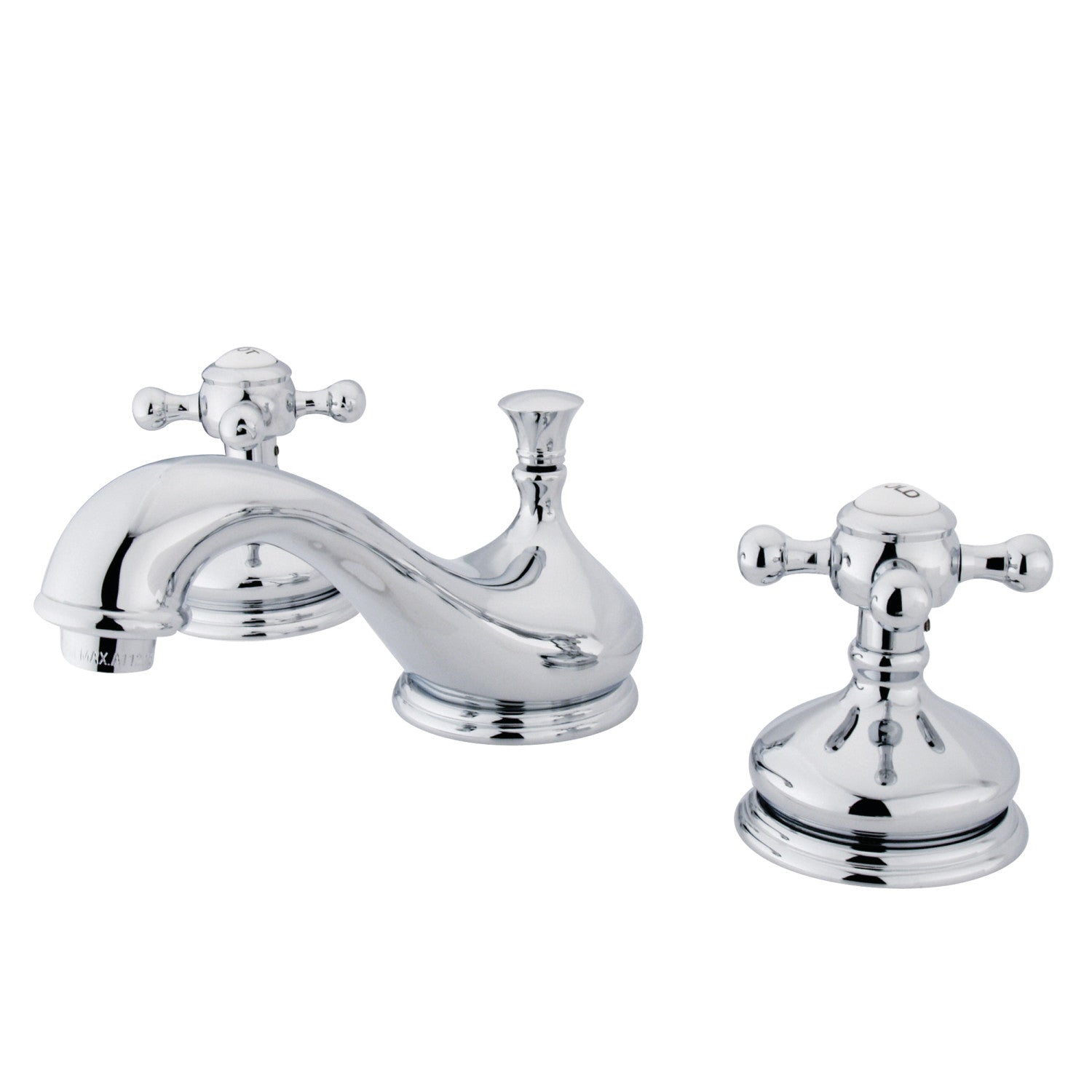 Kingston Heirloom KS1161BX - Vintage Two-Handle 3-Hole Deck Mount Widespread Bathroom Faucet with Brass Pop-Up, Polished Chrome