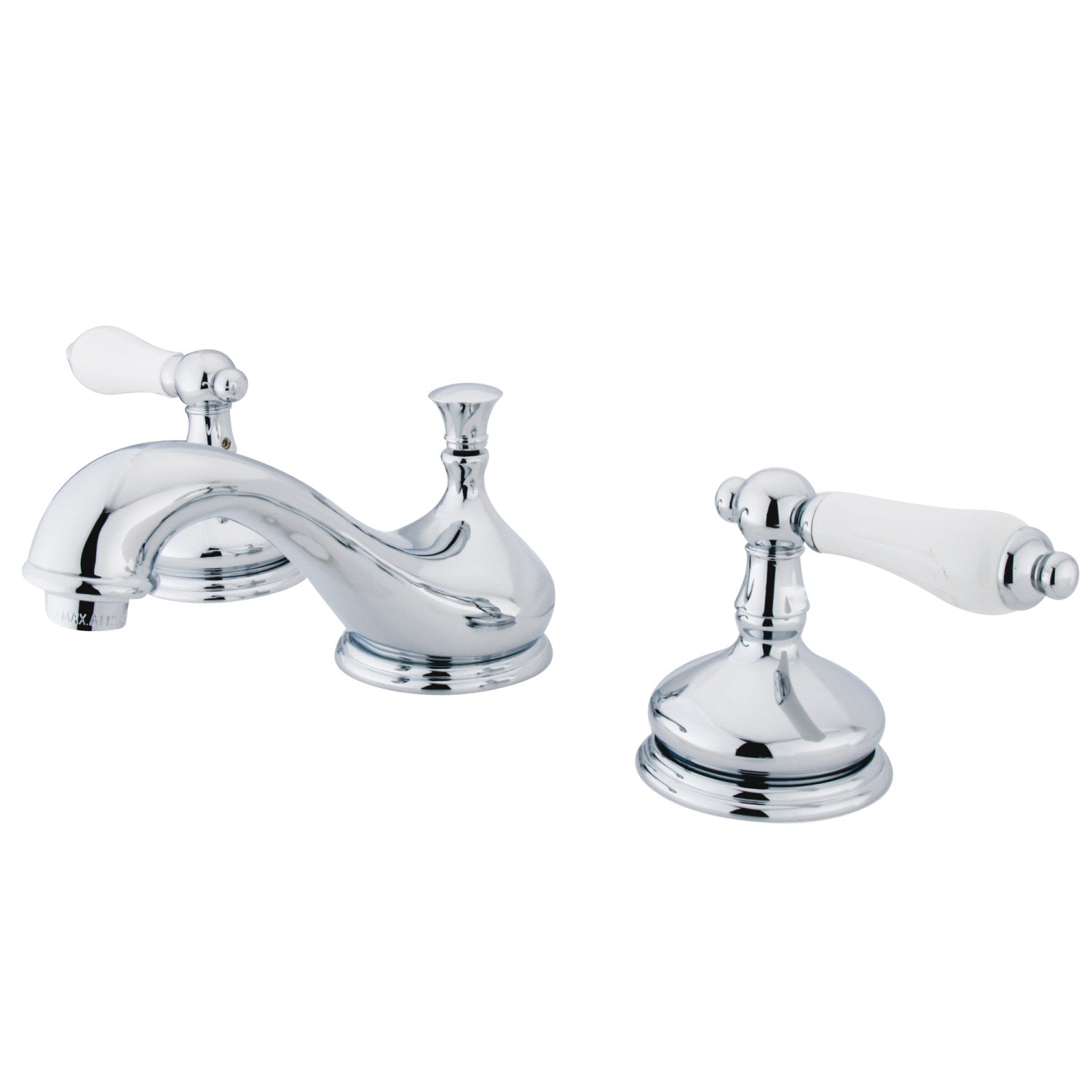Kingston Heirloom KS1161PL - Heritage Two-Handle 3-Hole Deck Mount Widespread Bathroom Faucet with Brass Pop-Up, Polished Chrome